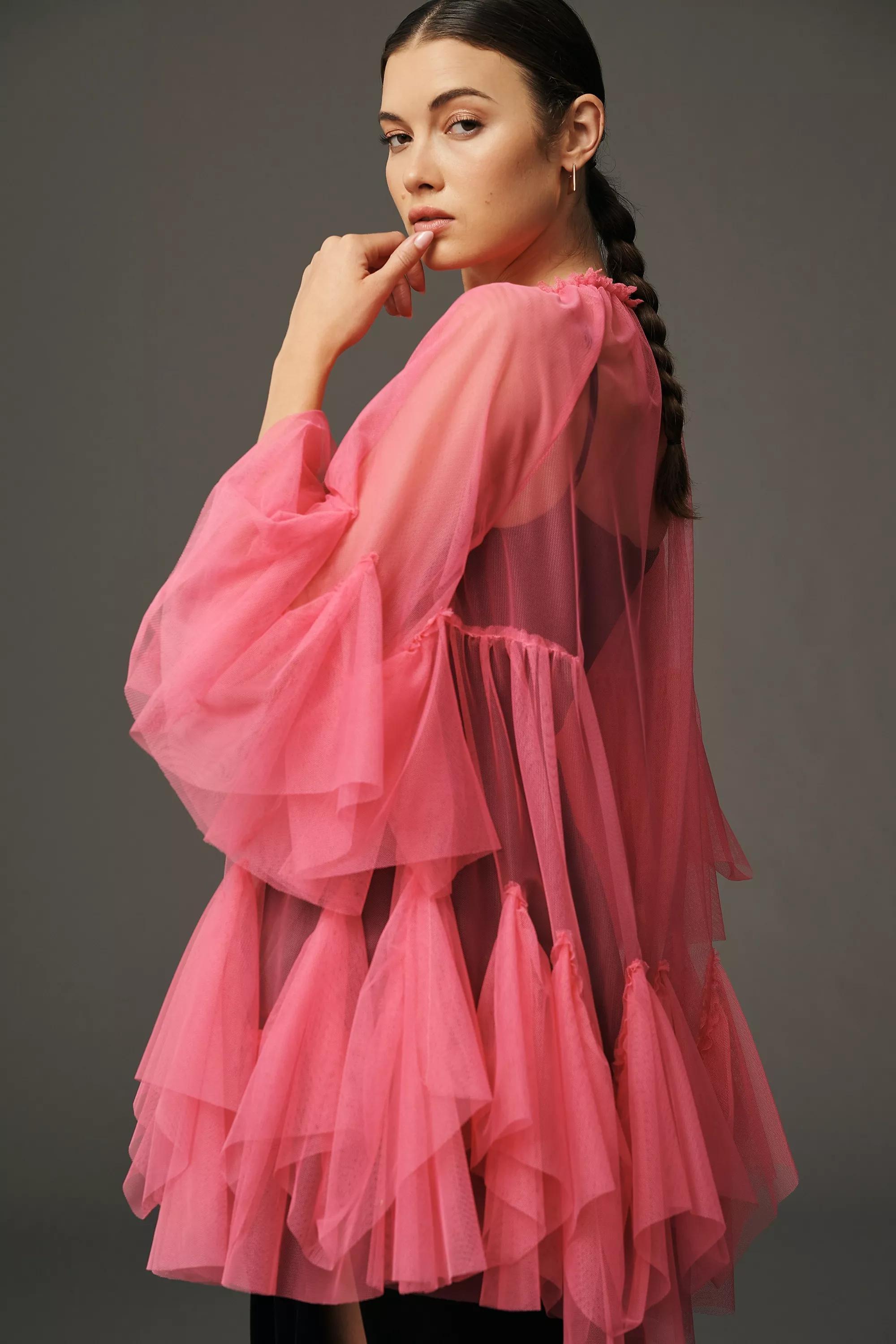 By Anthropologie Mini Tulle Layer, Pink, , large image number 1