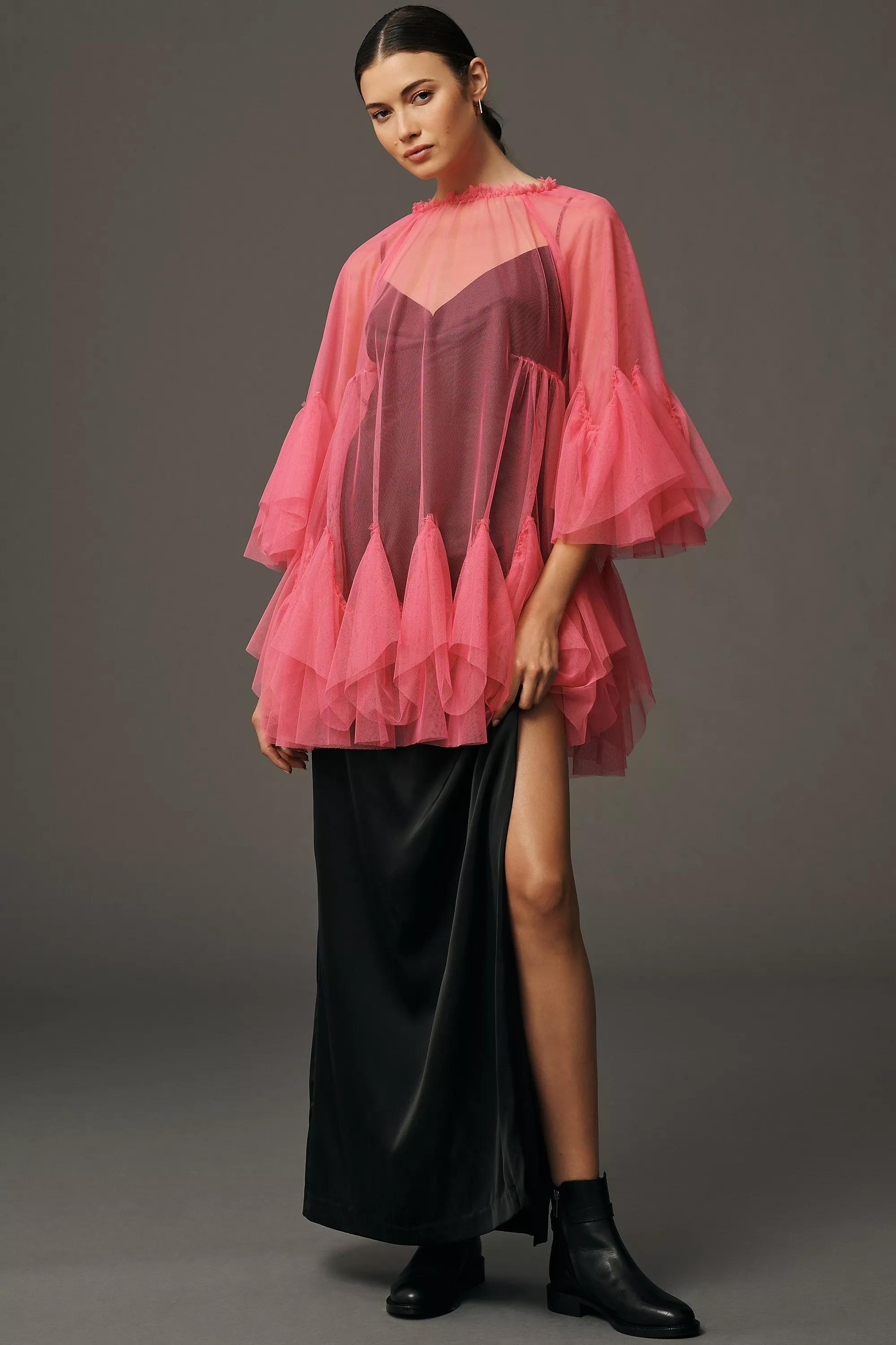 By Anthropologie Mini Tulle Layer, Pink, , large image number 3