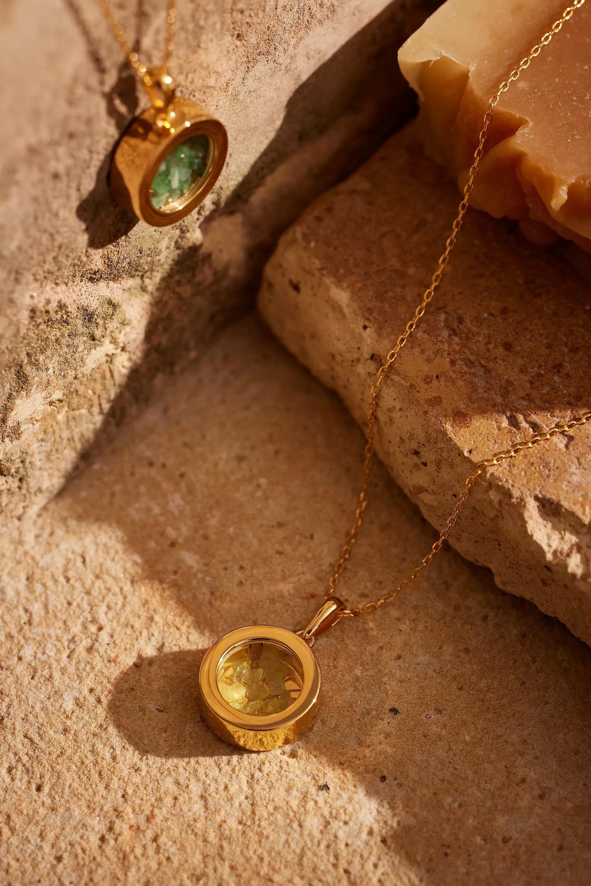 Rachel Jackson Sunburst Amulet Necklace, Green, , large image number 1