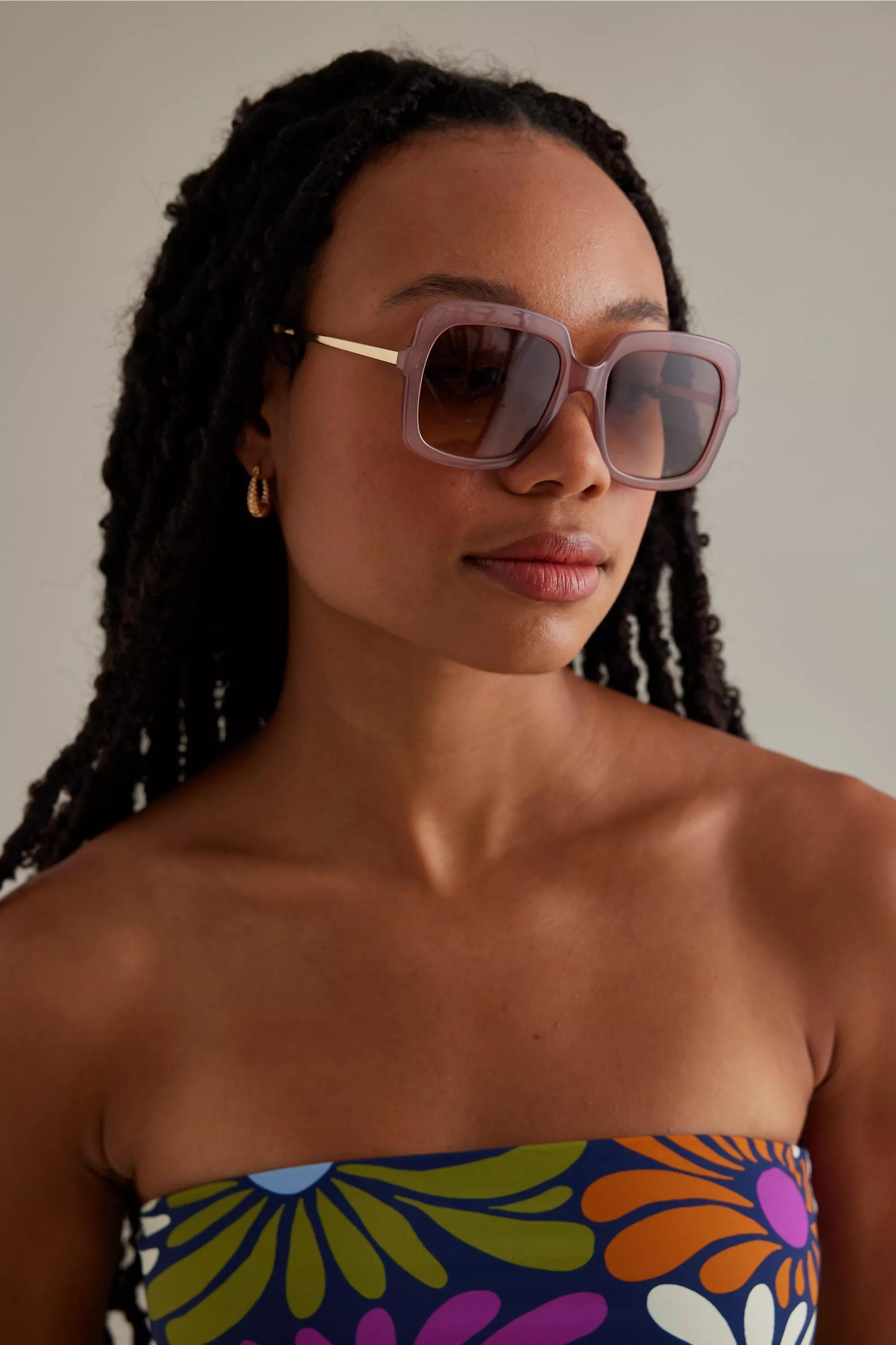 Oversized Square Sunglasses, PINK, , large image number 0