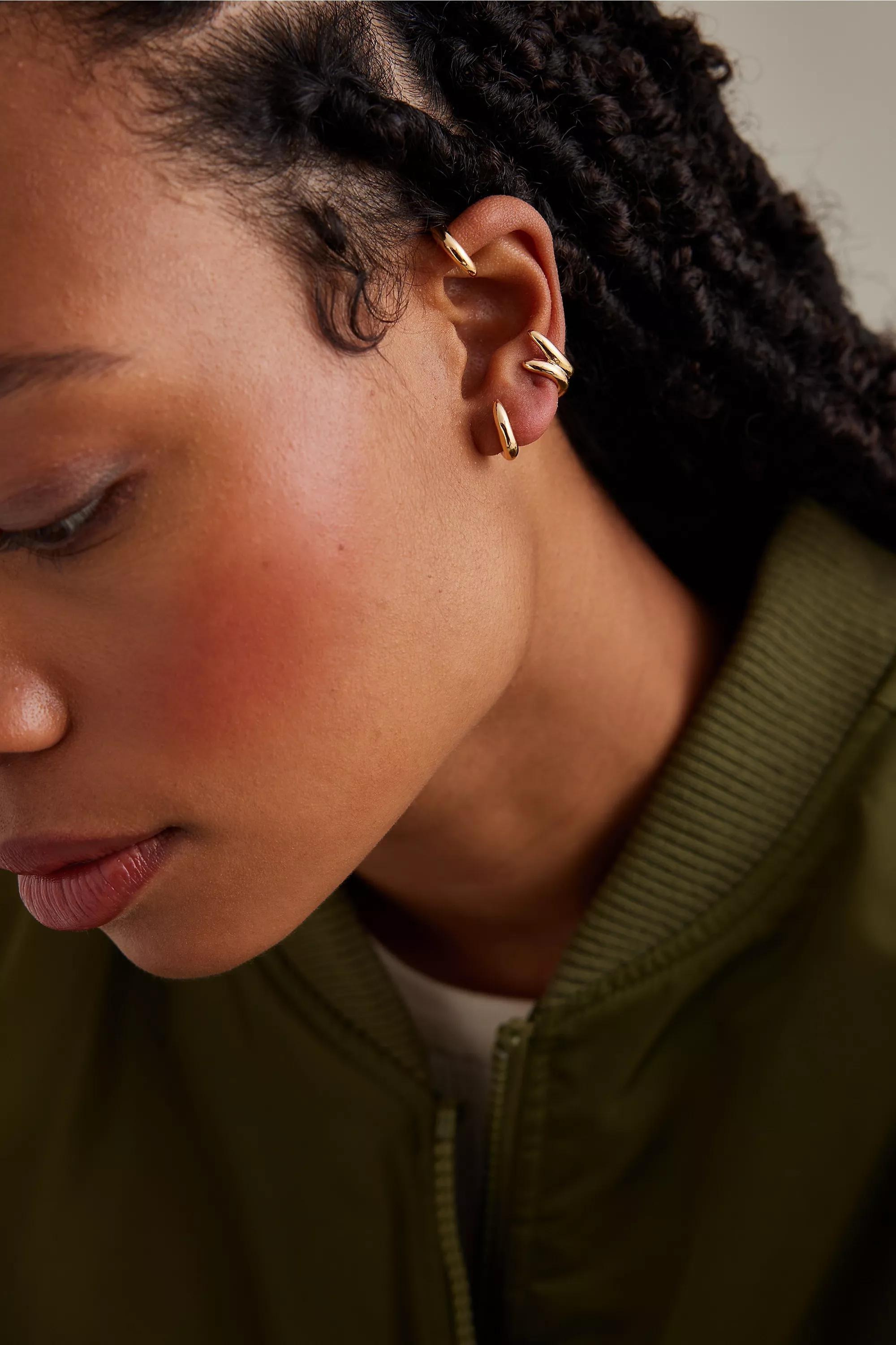 Sculptural Ear Cuff, Gold, , large image number 0