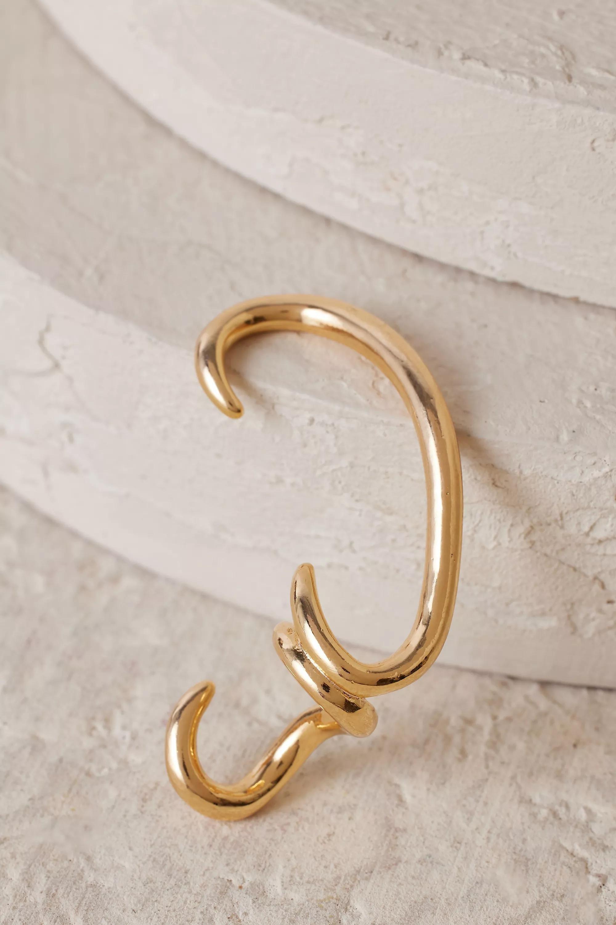 Sculptural Ear Cuff, Gold, , large image number 1