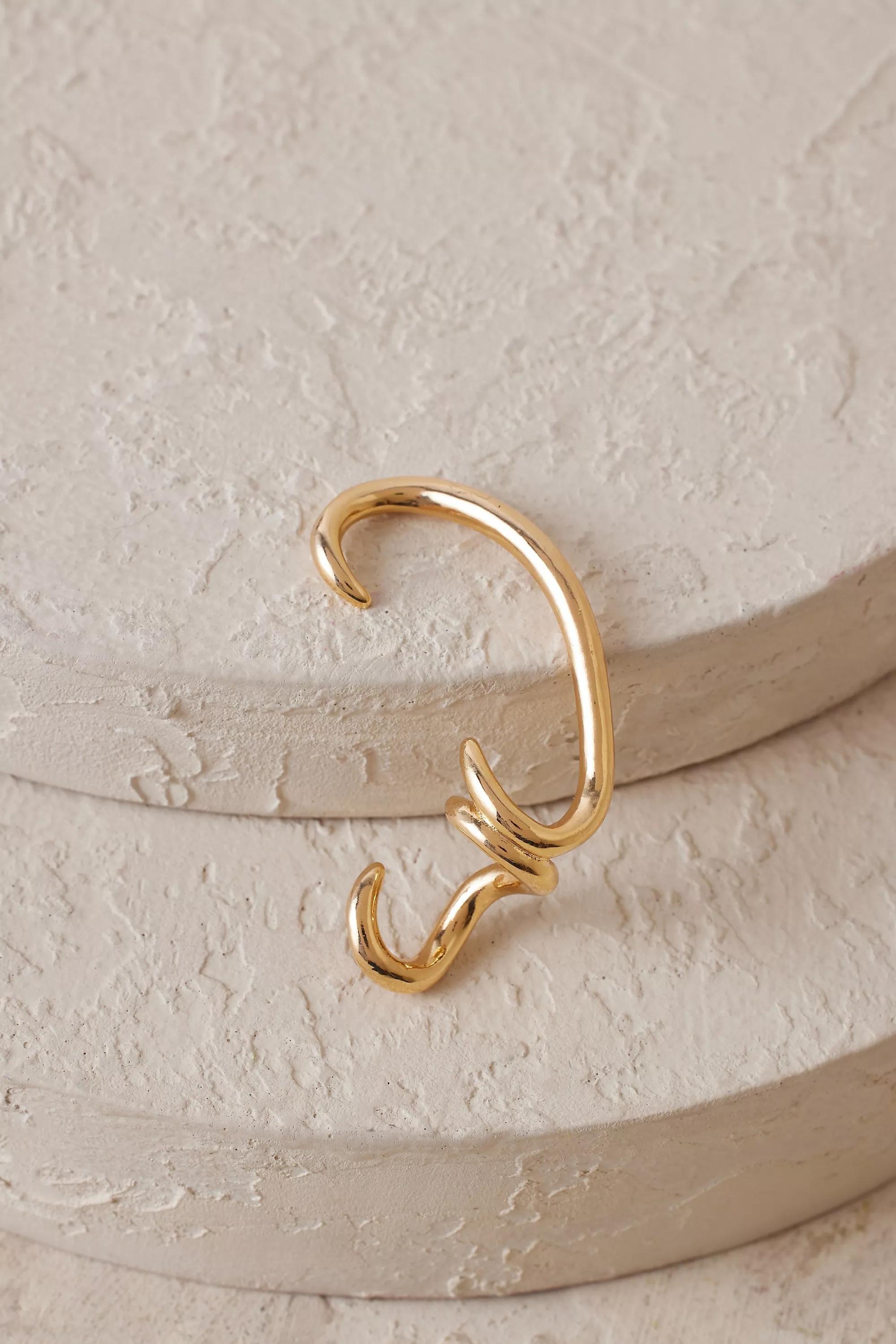 Sculptural Ear Cuff, Gold, , large image number 3