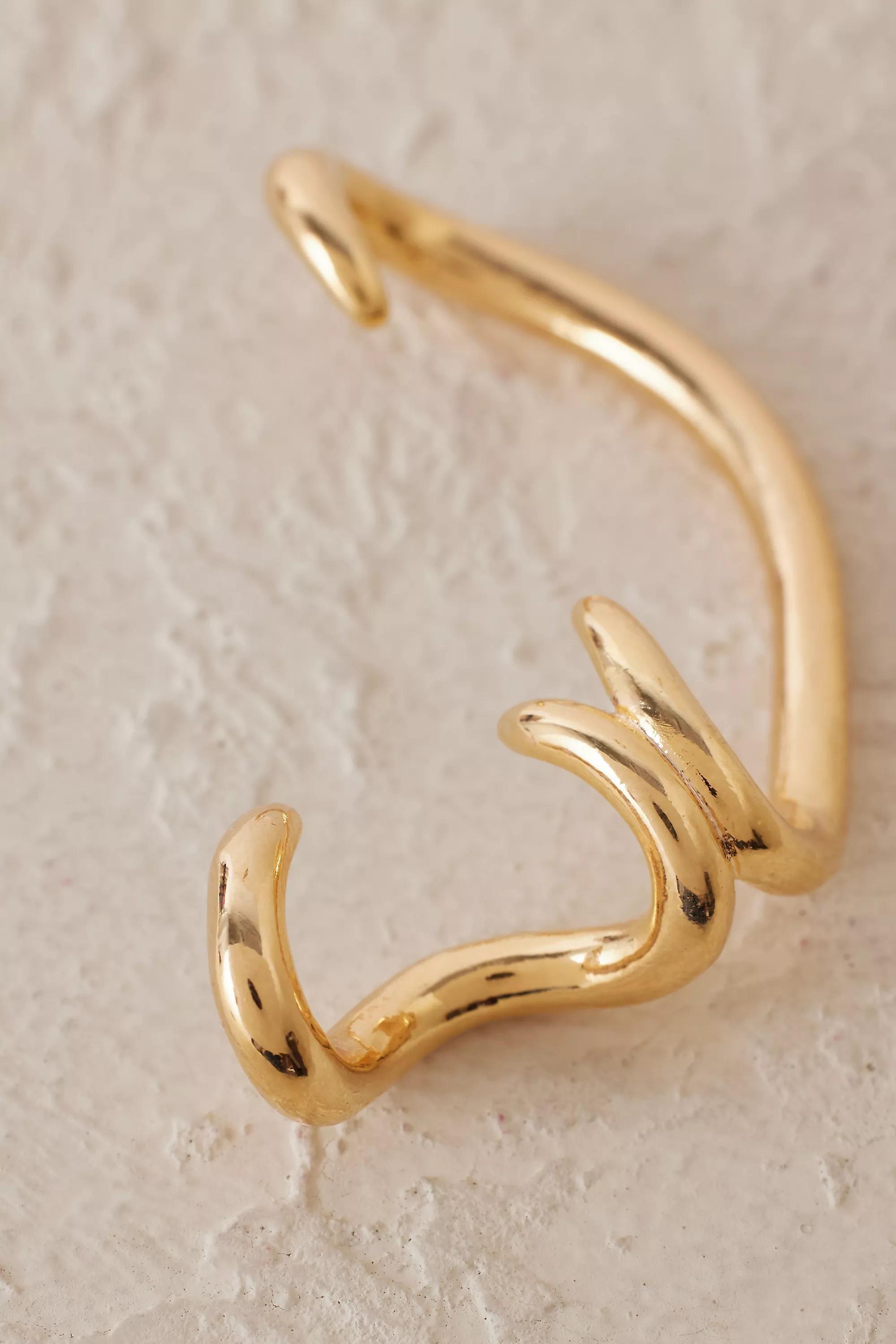 Sculptural Ear Cuff, Gold, , large image number 4
