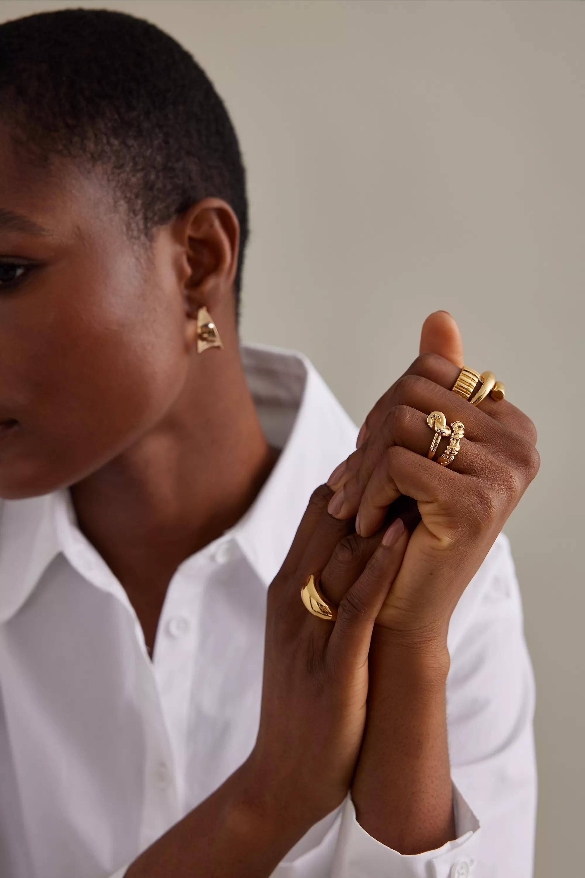 Adjustable Braided Ring, Gold, , large image number 0