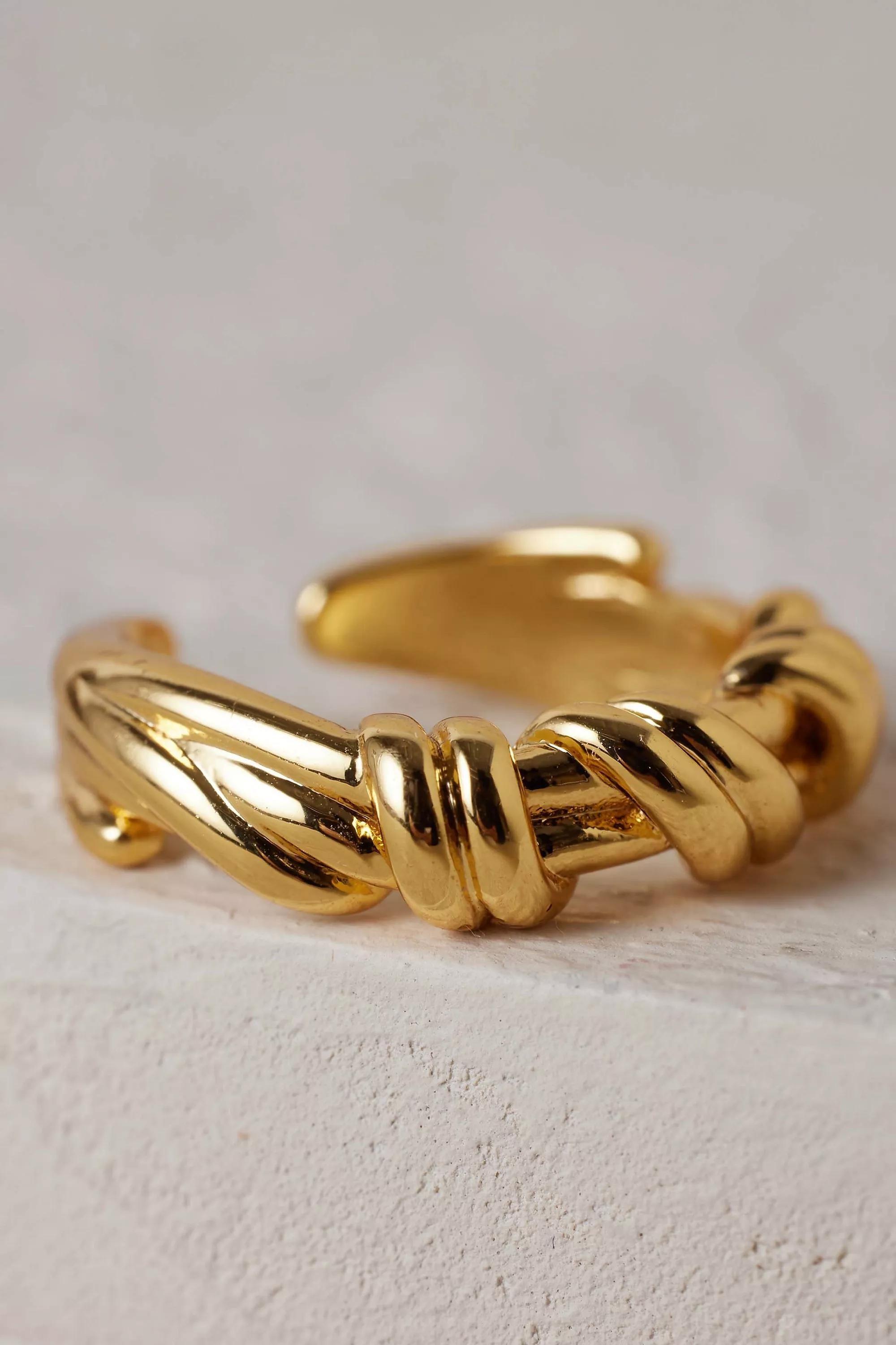 Adjustable Braided Ring, Gold, , large image number 2
