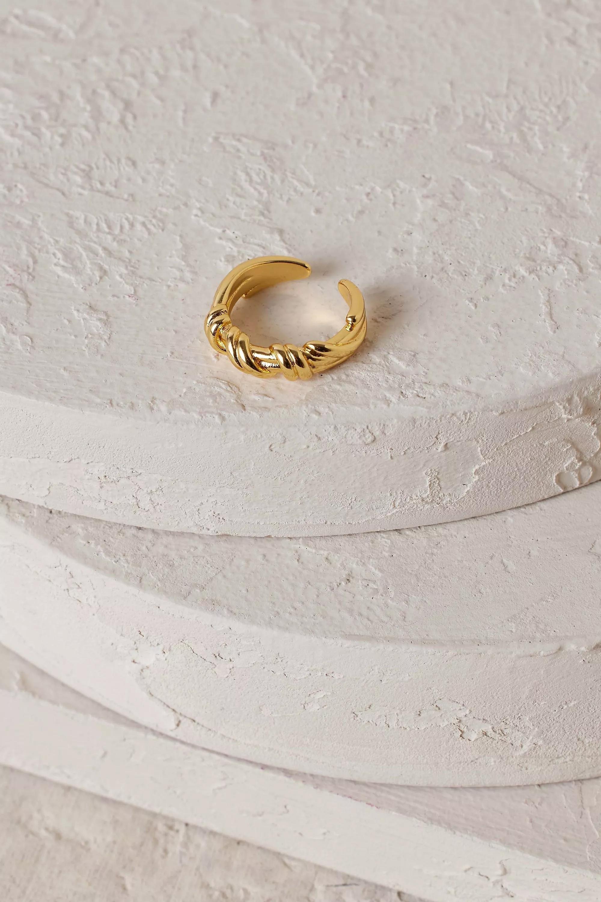 Adjustable Braided Ring, Gold, , large image number 3