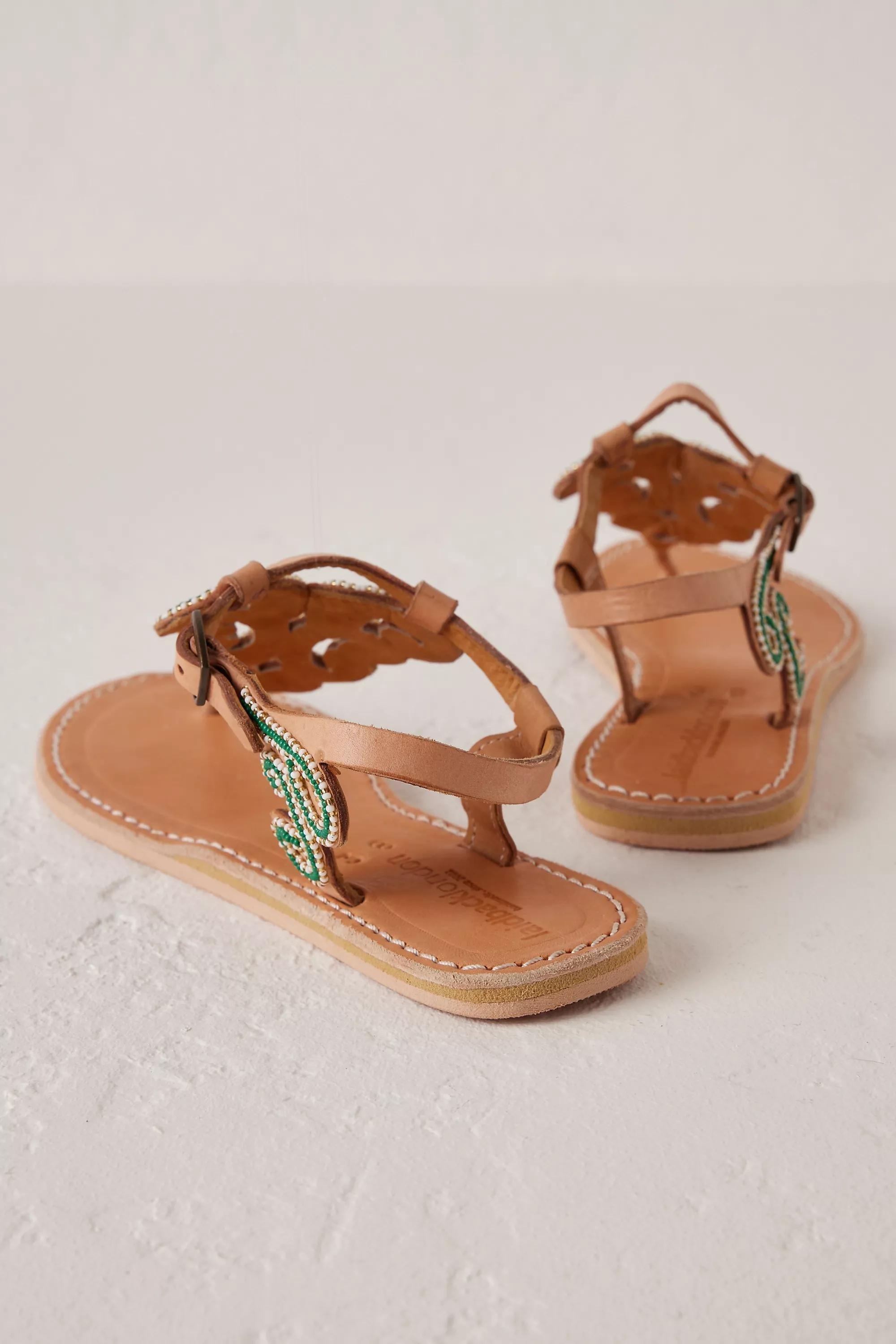 Laidback London Paisley Toe-Post Sandals, Green, , large image number 3