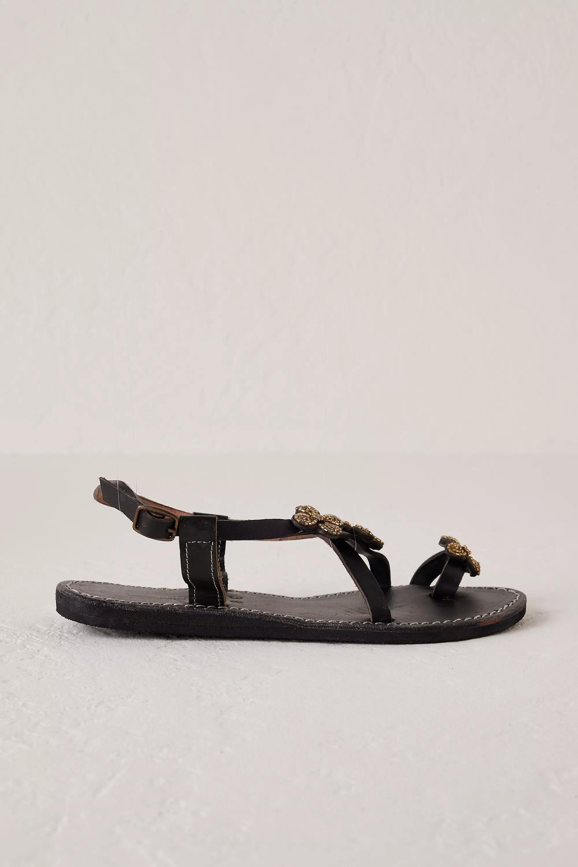 Laidback London Blyth Toe-Strap Sandals, Black, A501_0001, large image number 0