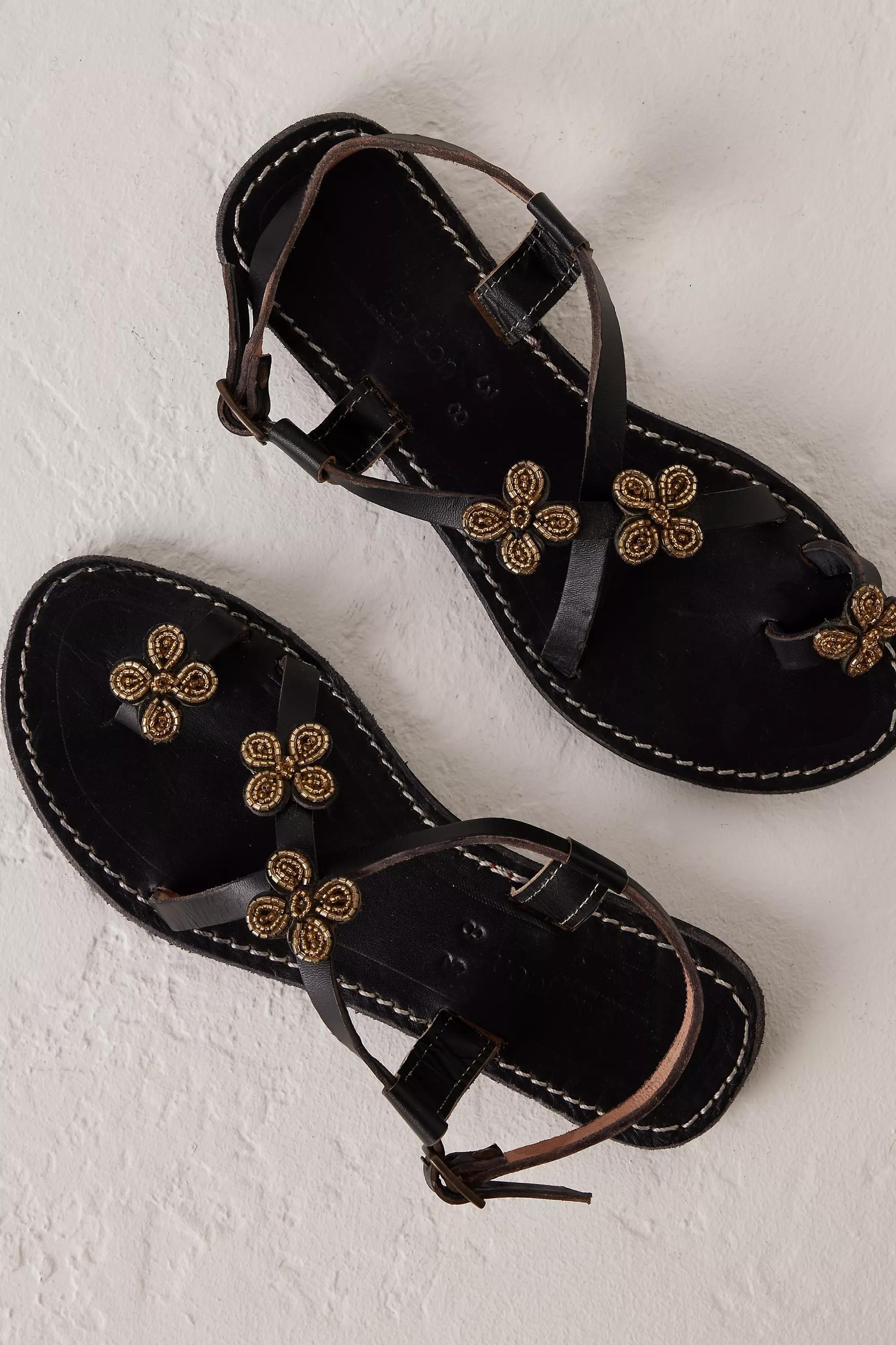 Laidback London Blyth Toe-Strap Sandals, Black, A501_0001, large image number 1