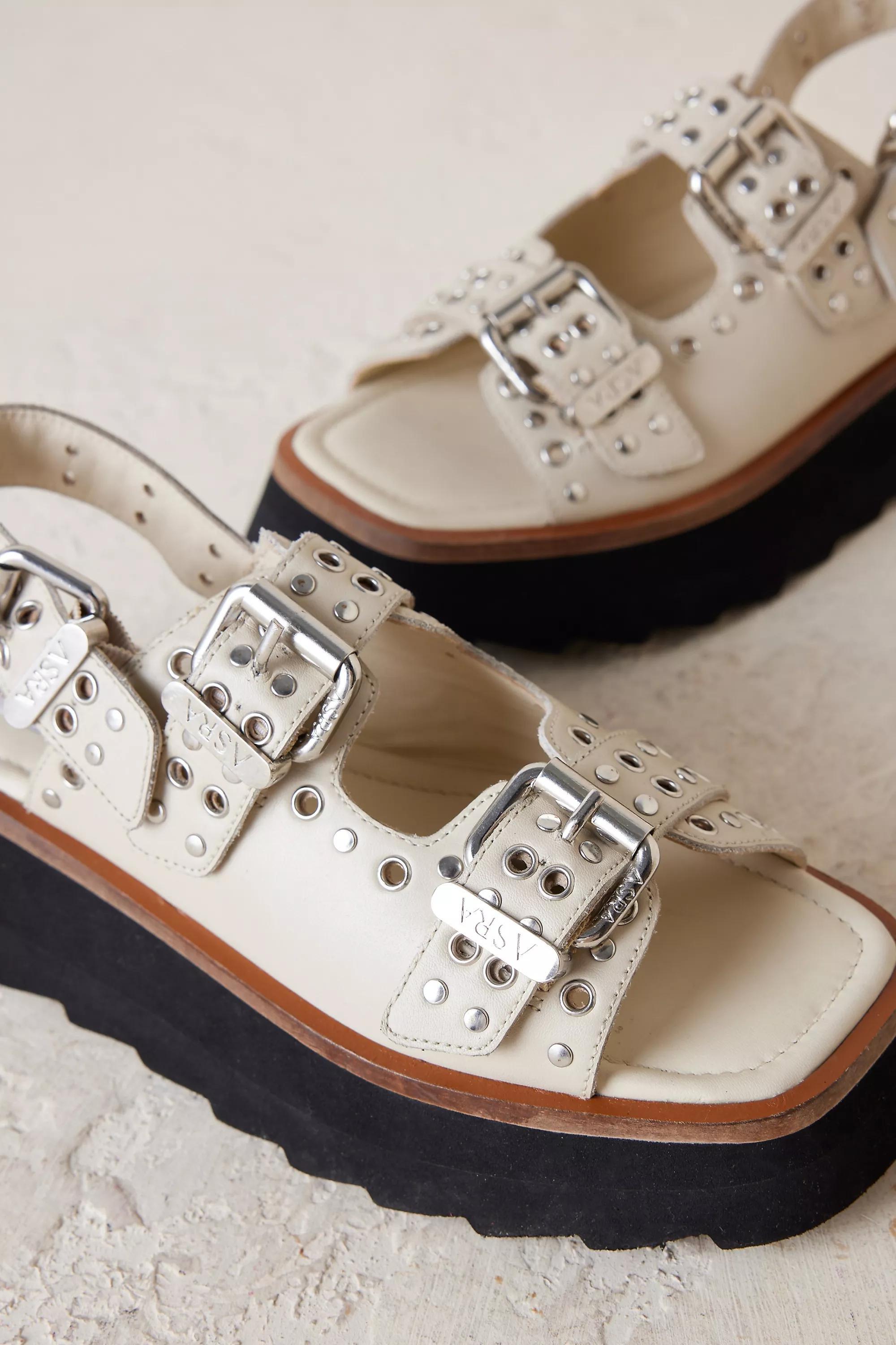 CREME ASRA Sabre Buckle Platform Sandals, , large image number 3