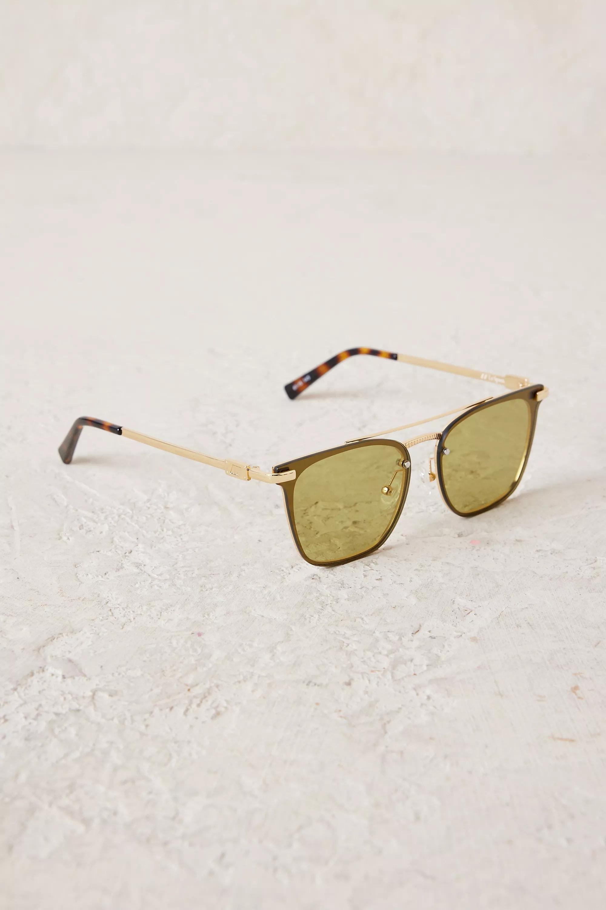 Le Specs Metal Aviator Sunglasses, Green, , large image number 2