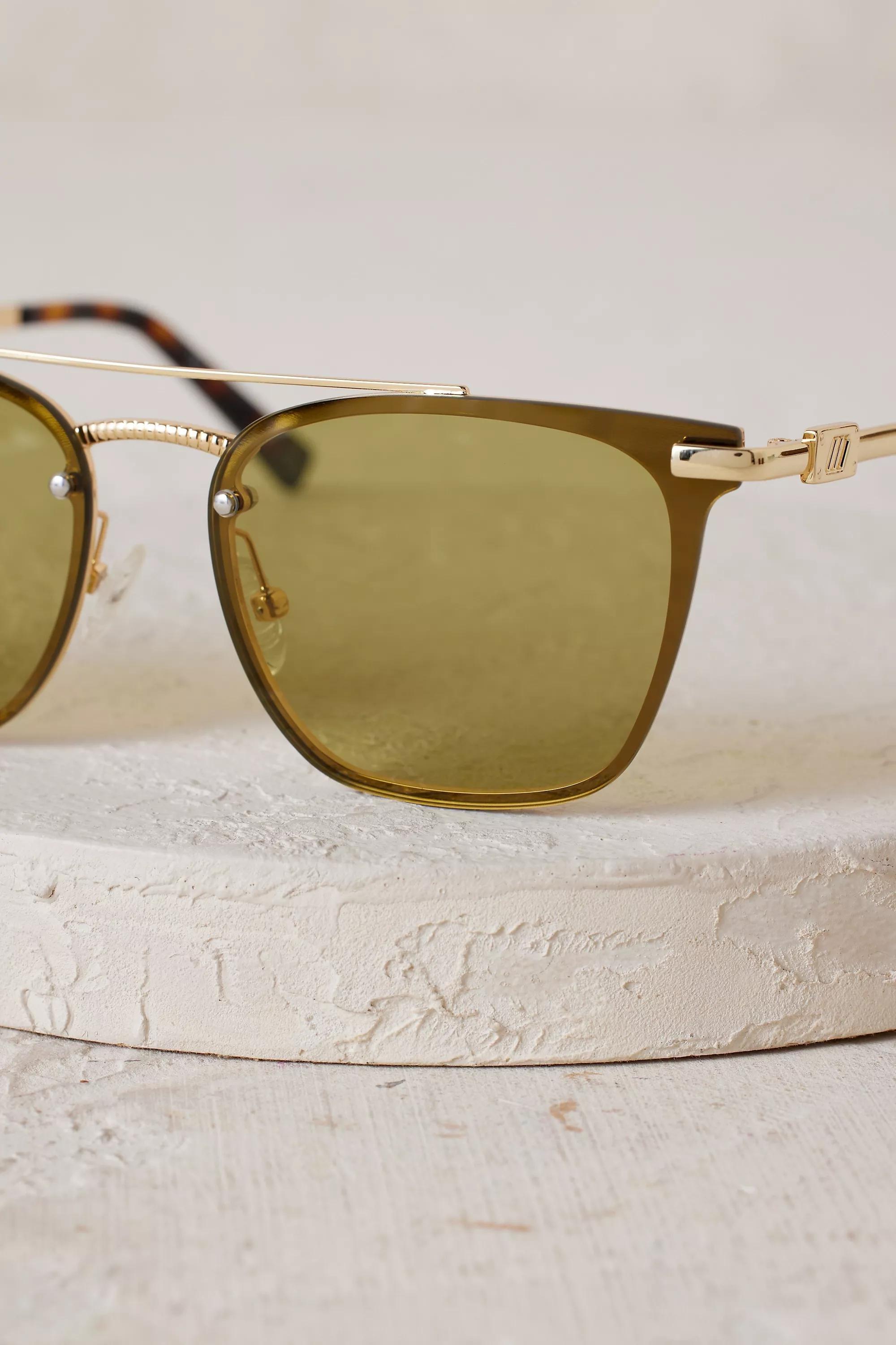 Le Specs Metal Aviator Sunglasses, Green, , large image number 4