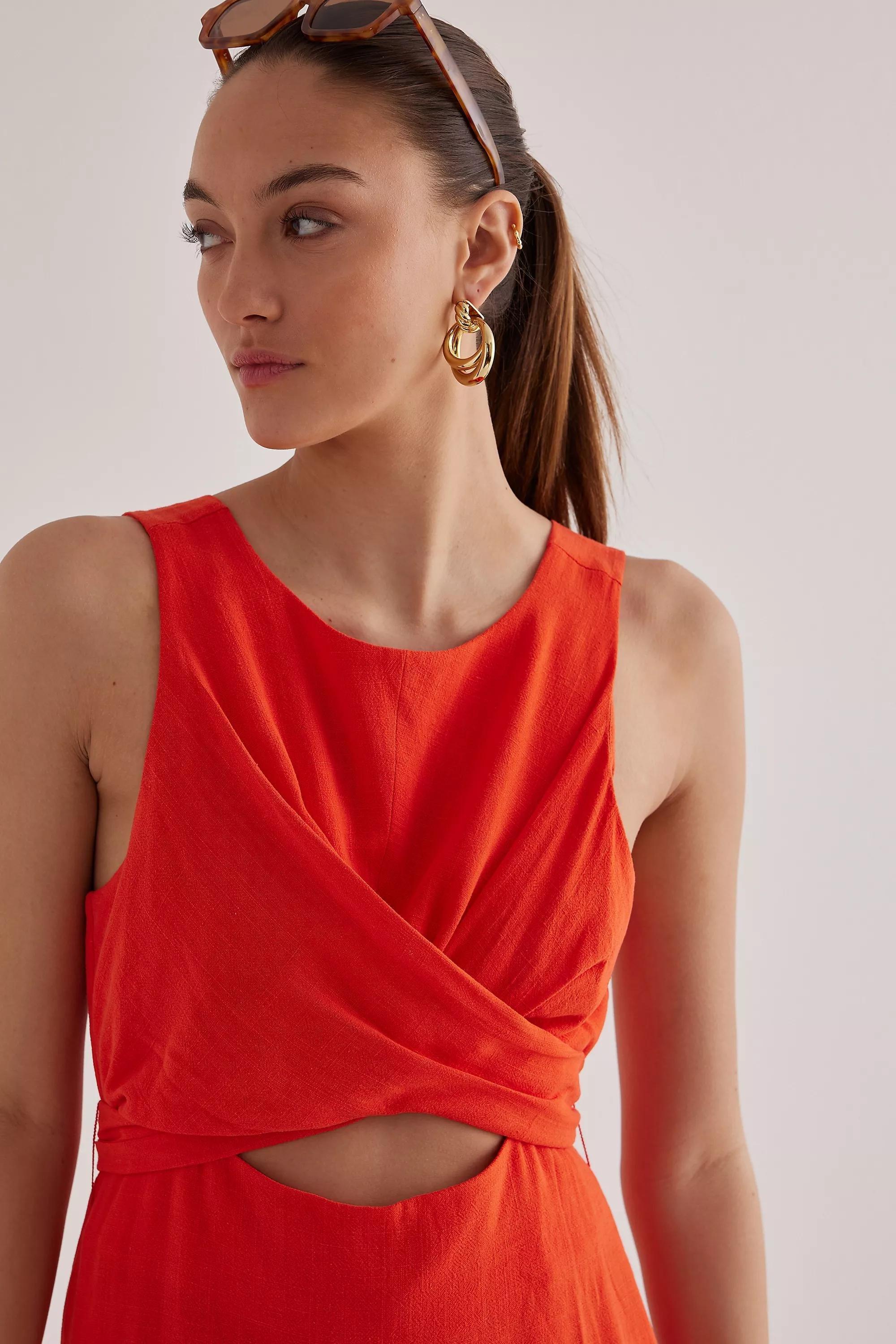 Lara Cut-Out Midi Dress, Orange, , large image number 3