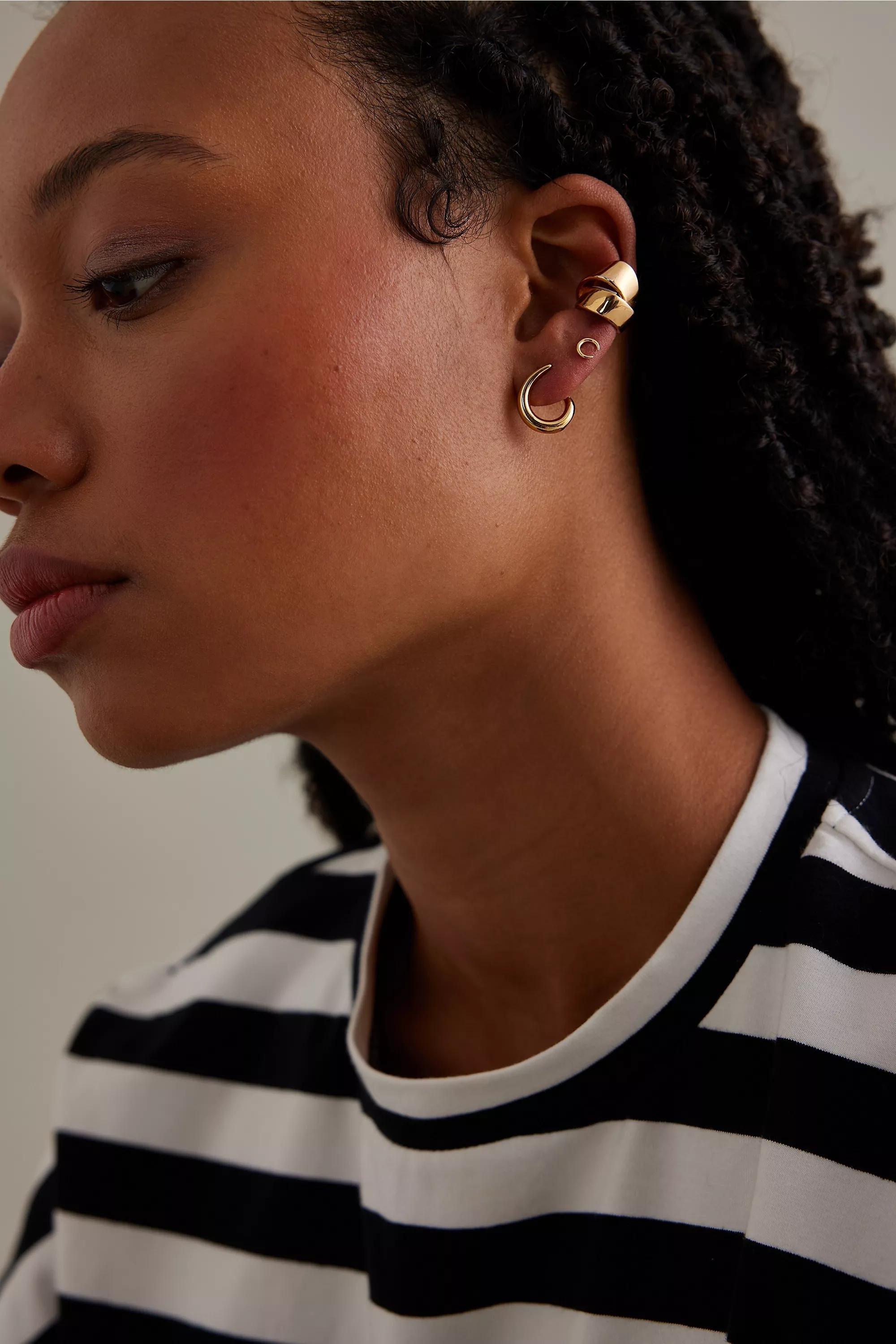 Sculptural Ear Cuff, Gold, , large image number 1