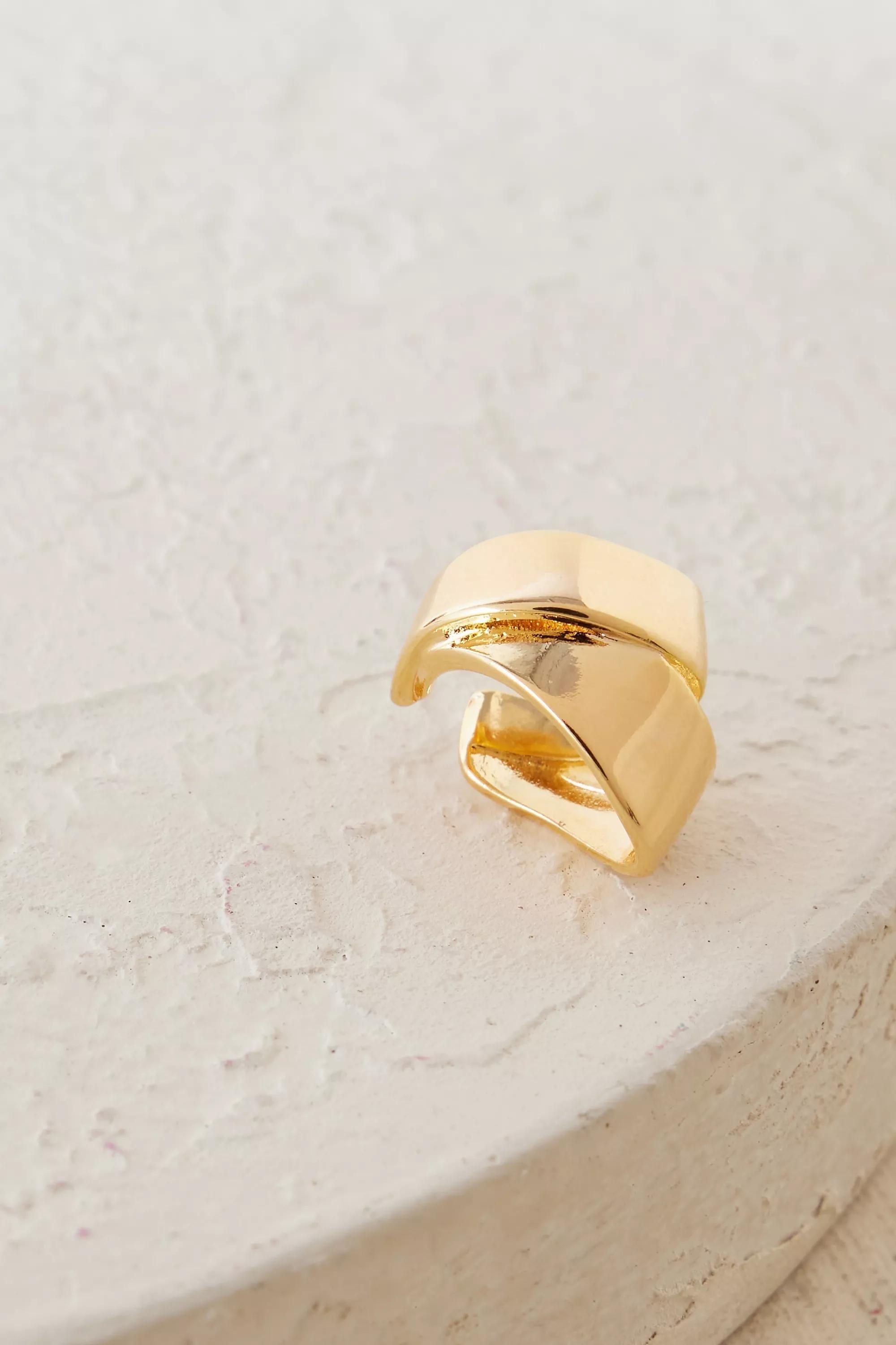 Sculptural Ear Cuff, Gold, , large image number 4