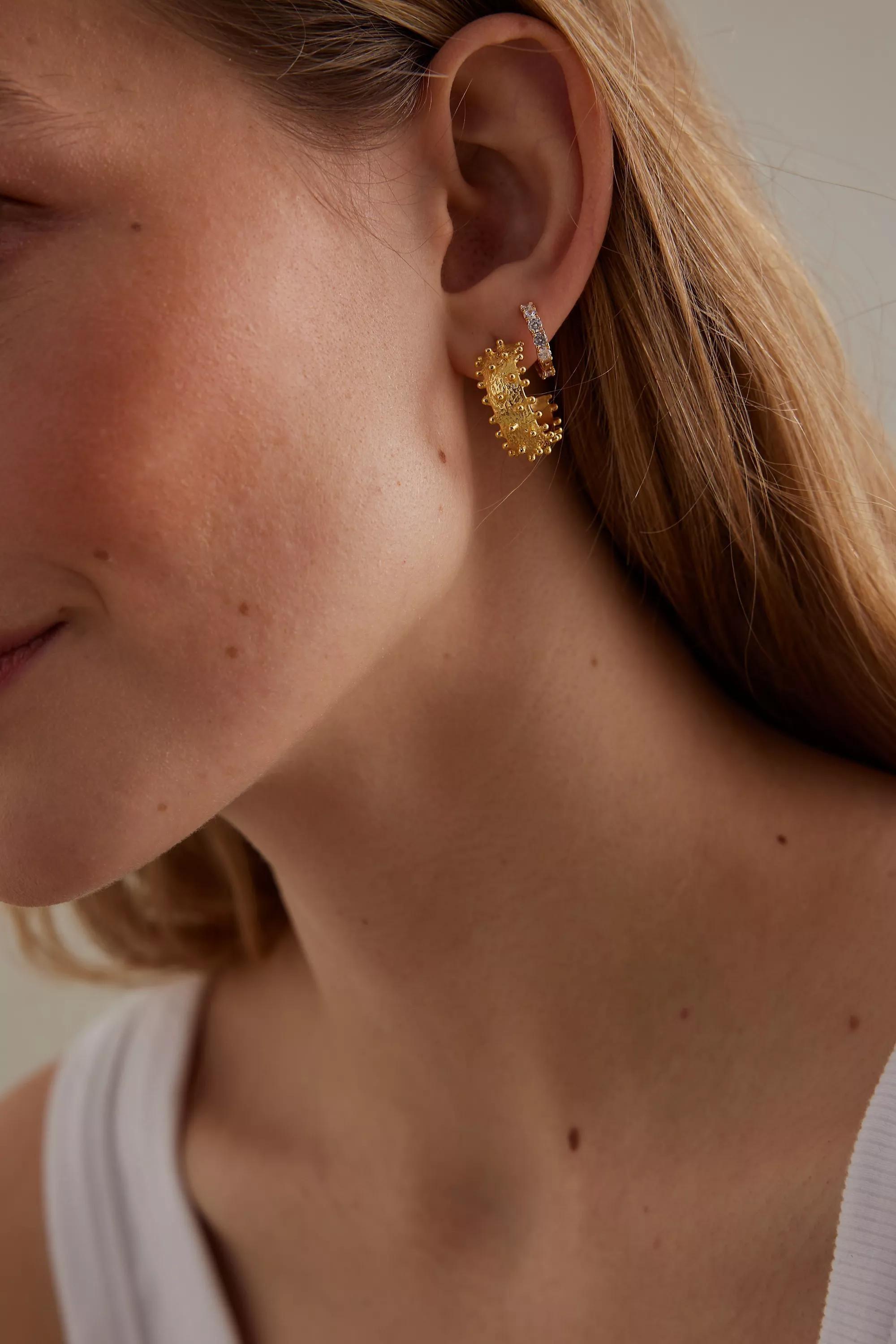 Sophia Bobble Hoop Earrings, Gold, , large image number 1