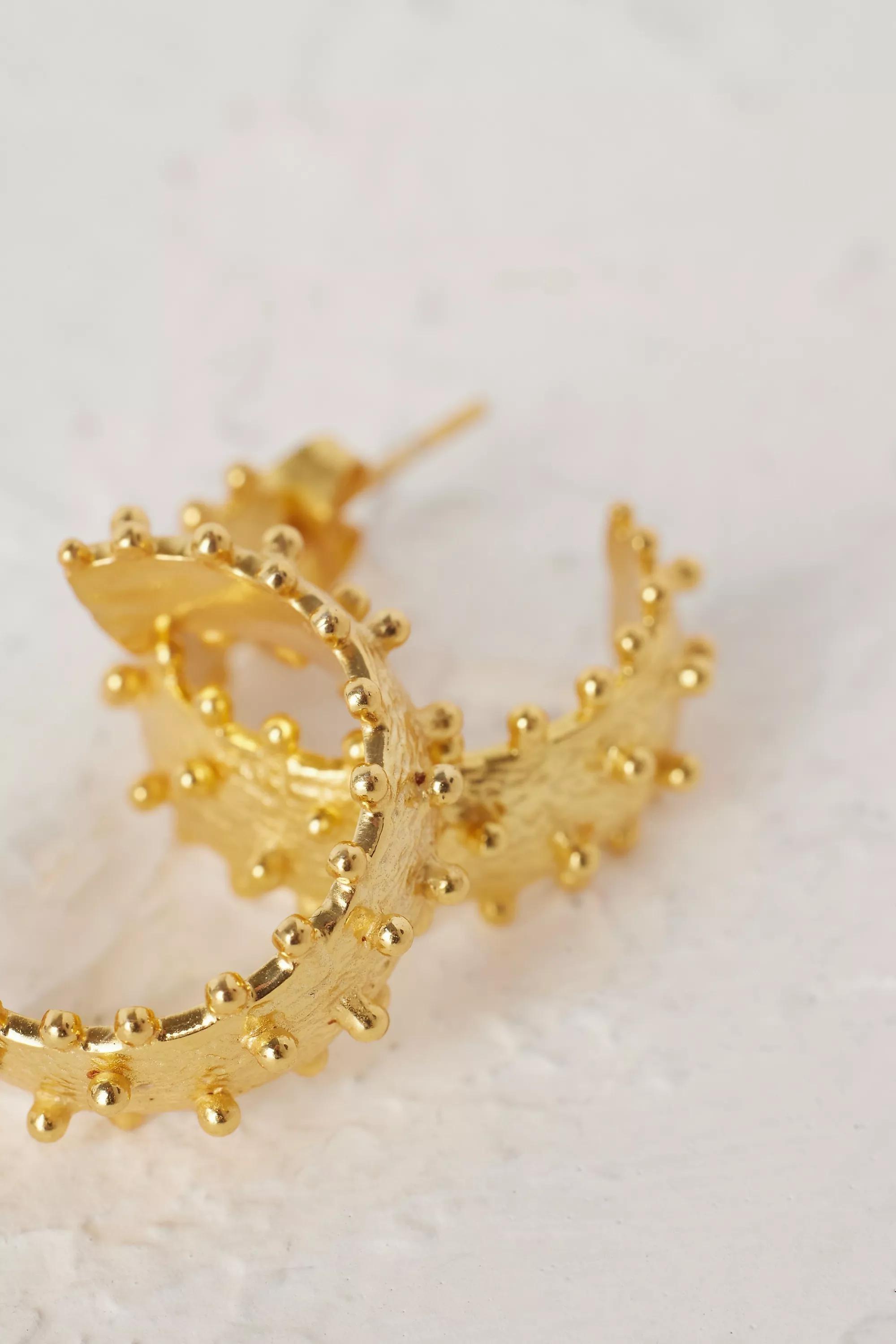 Sophia Bobble Hoop Earrings, Gold, , large image number 2
