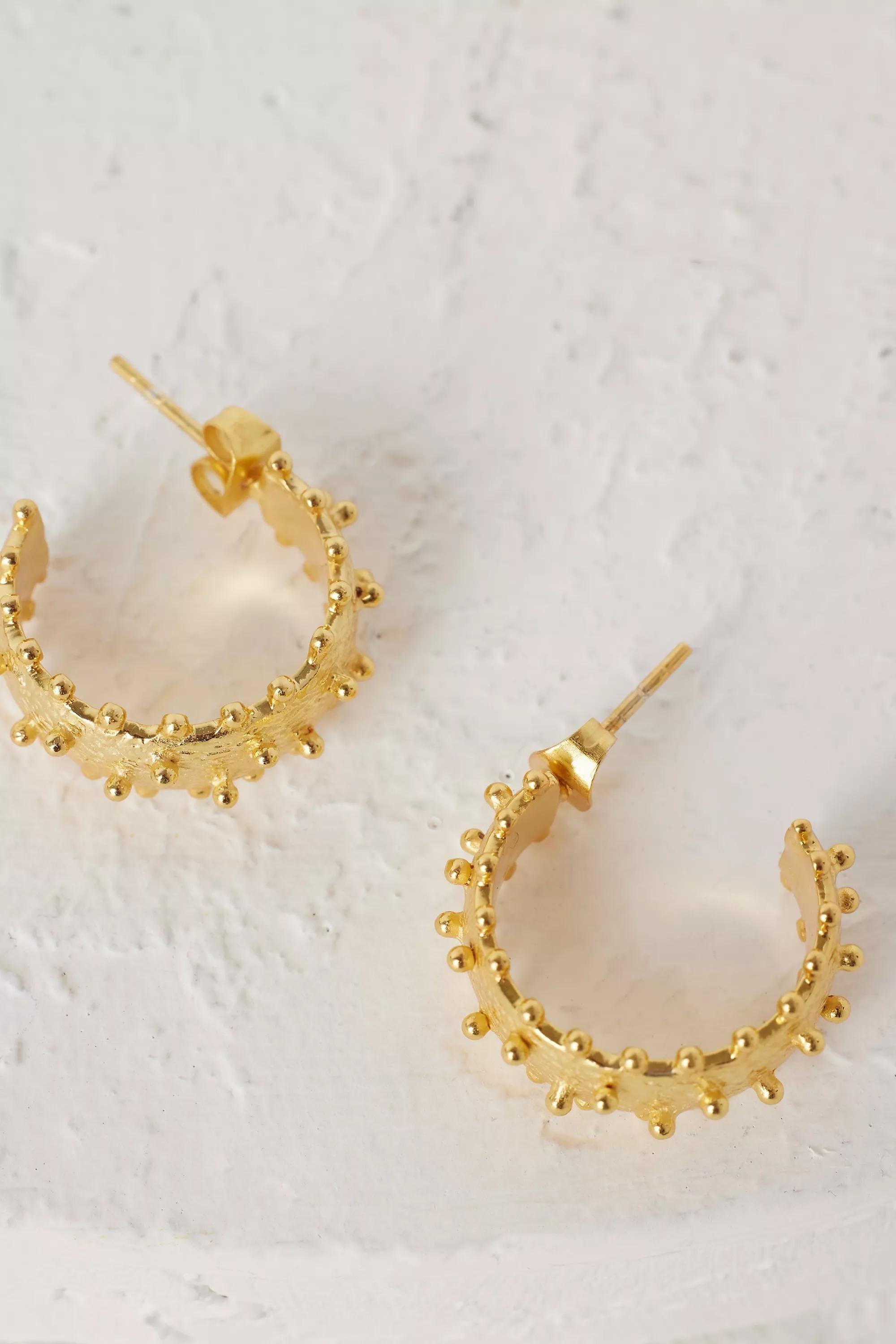 Sophia Bobble Hoop Earrings, Gold, , large image number 3