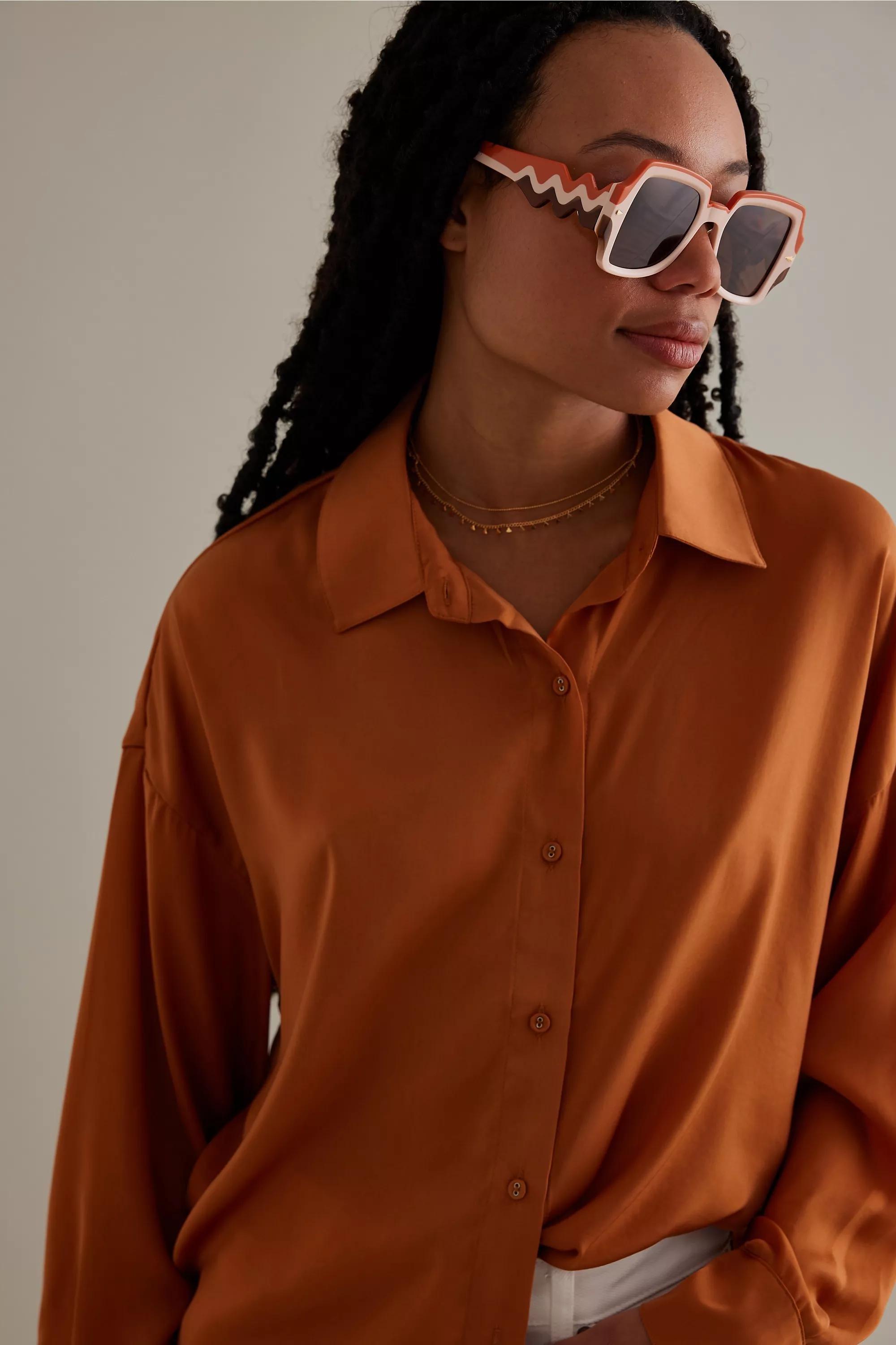 Karen Walker Wavy Ultra Sunglasses, Orange, , large image number 0