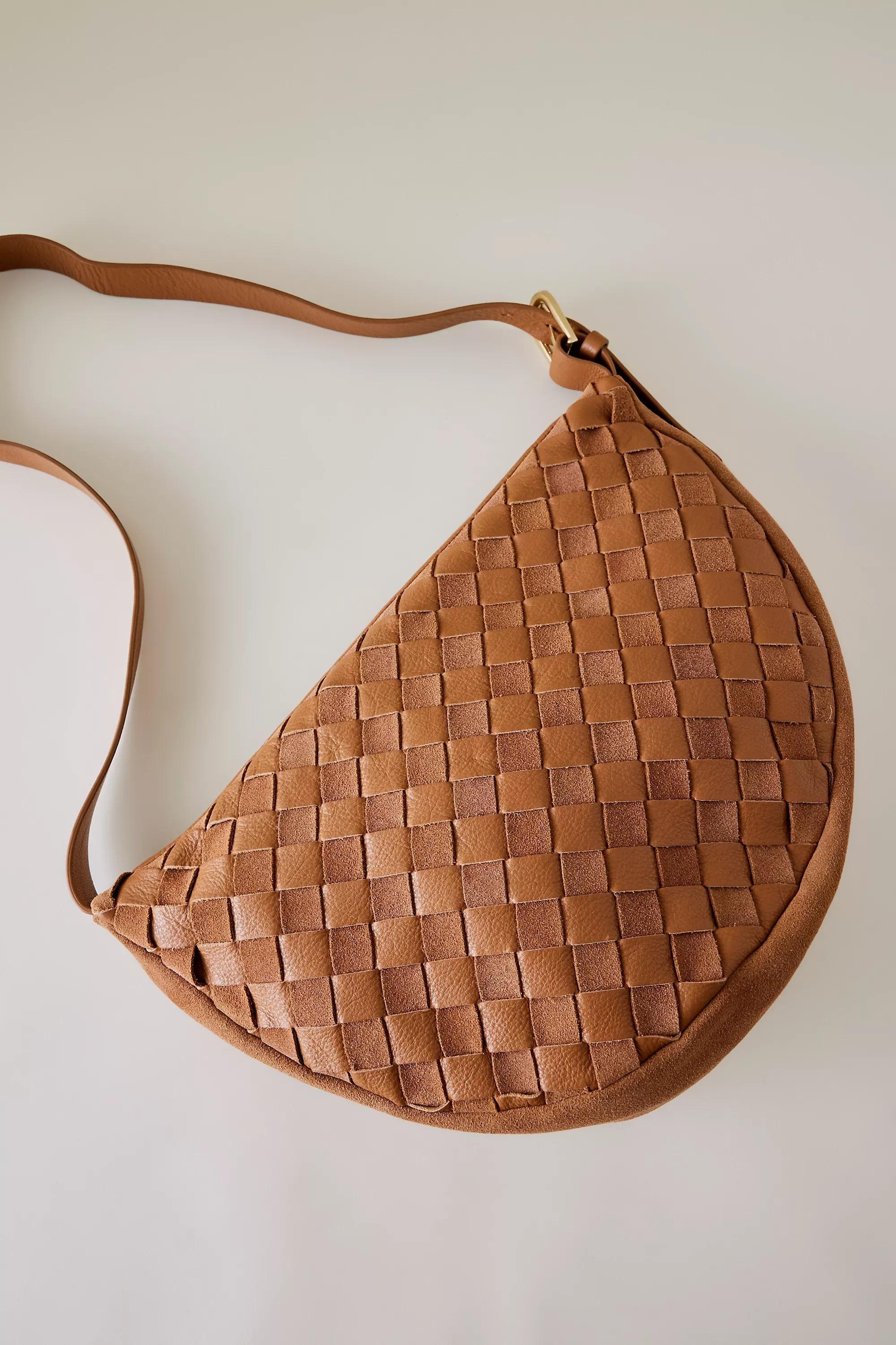 Brown Check Leather Crossbody Bag, A501_0020, large image number 1
