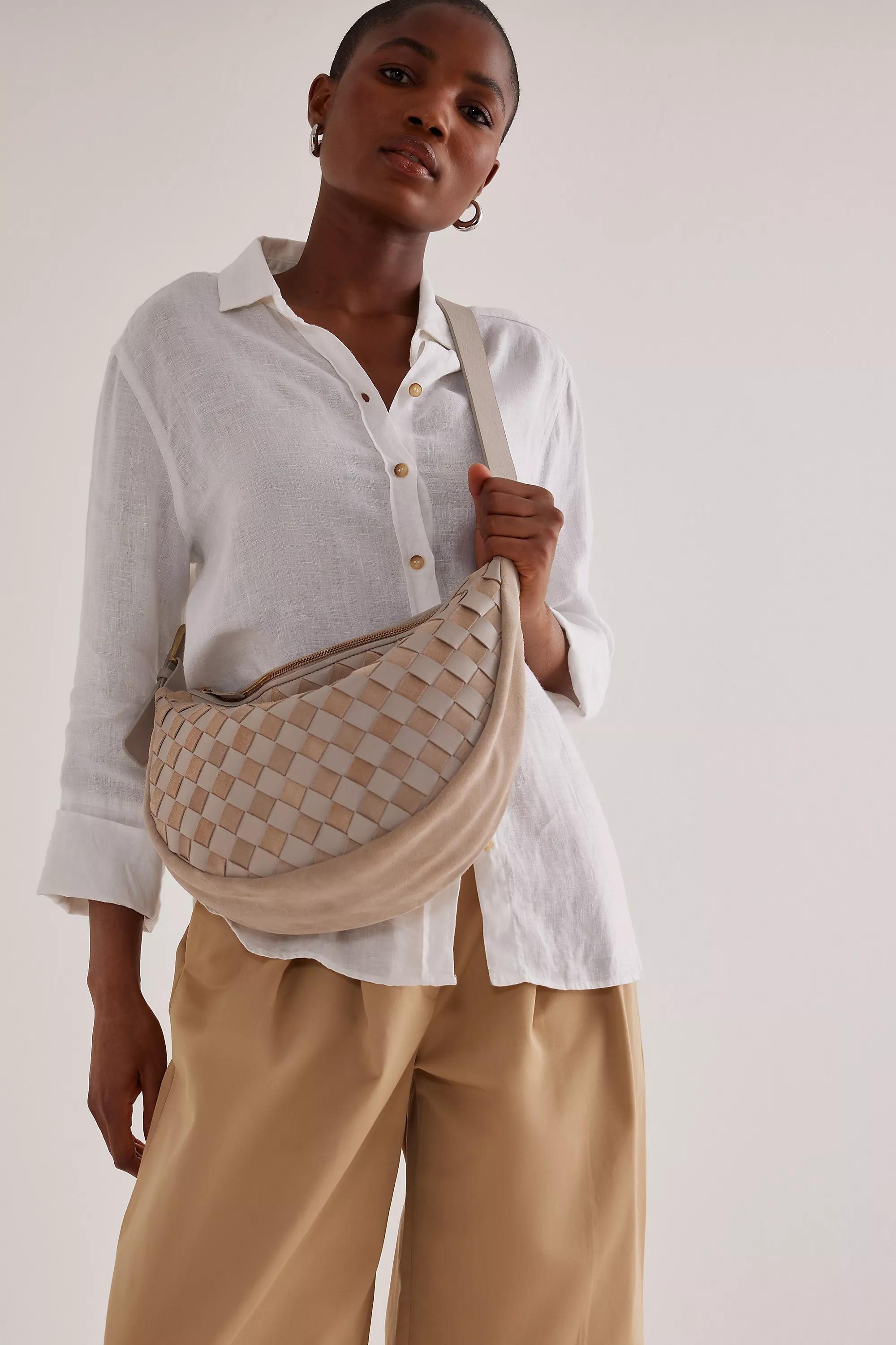 Check Leather Crossbody Bag, Beige, A501_0023, large image number 0