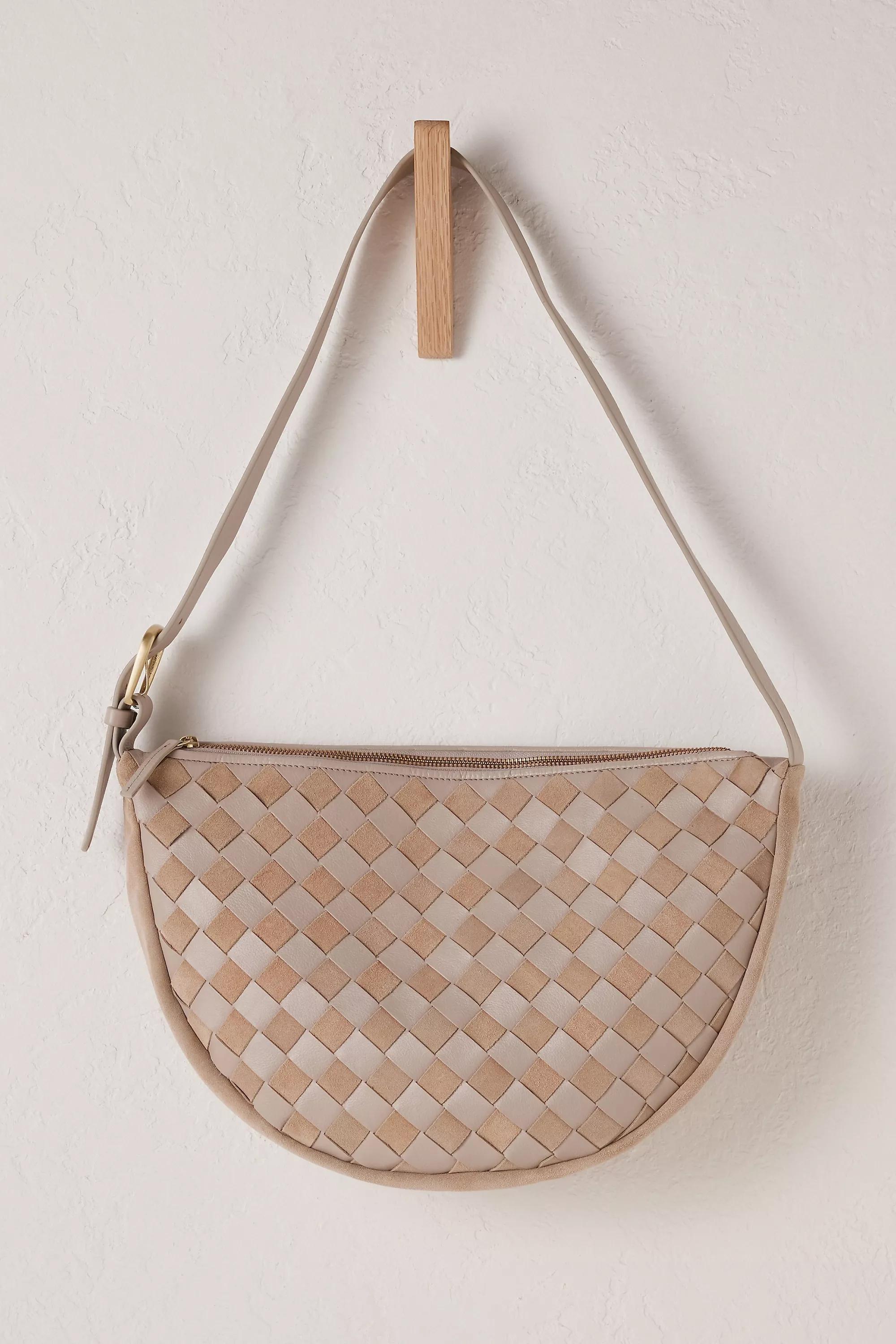 Check Leather Crossbody Bag, Beige, A501_0023, large image number 1