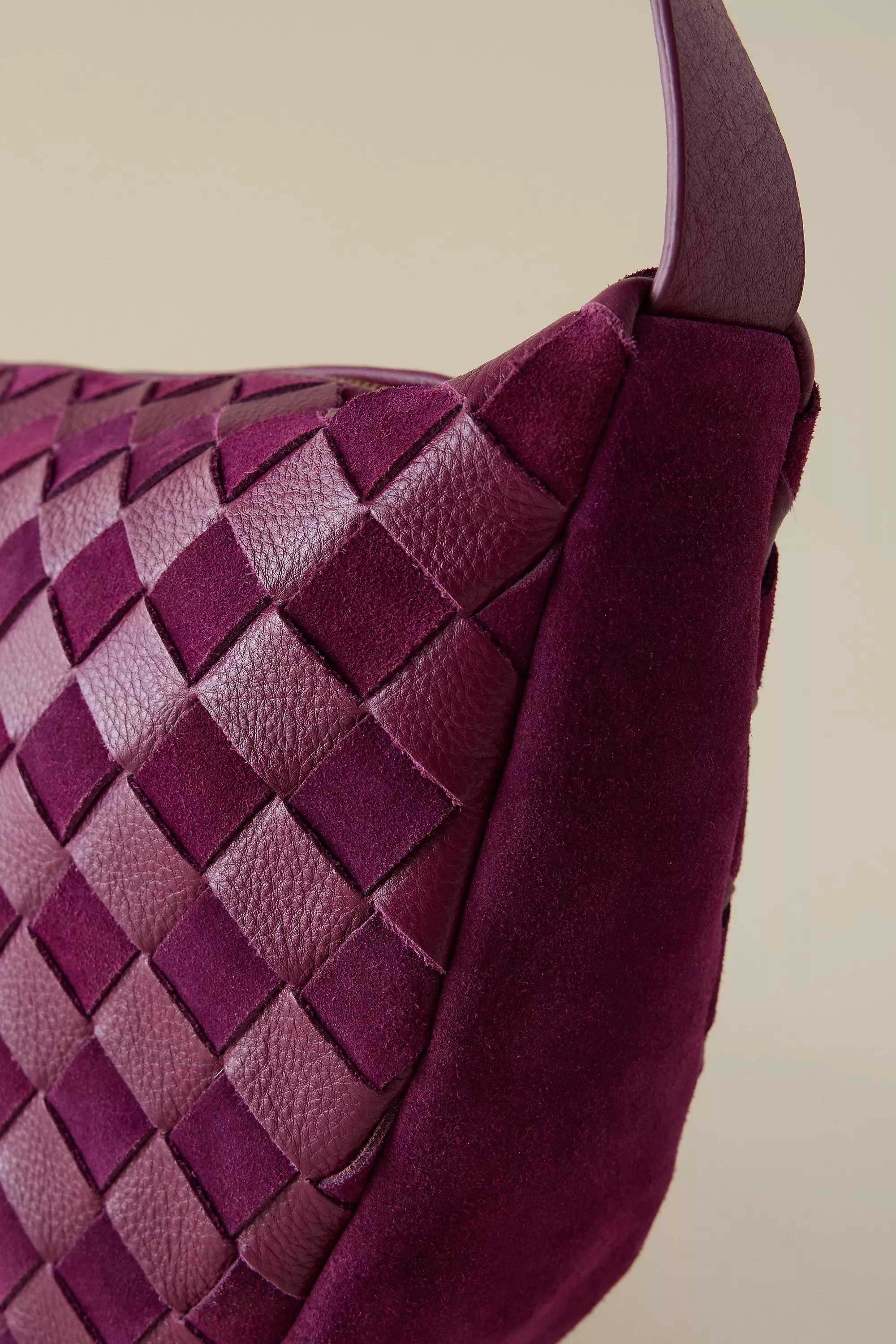 Check Leather Crossbody Bag, Purple, A501_0050, large image number 3