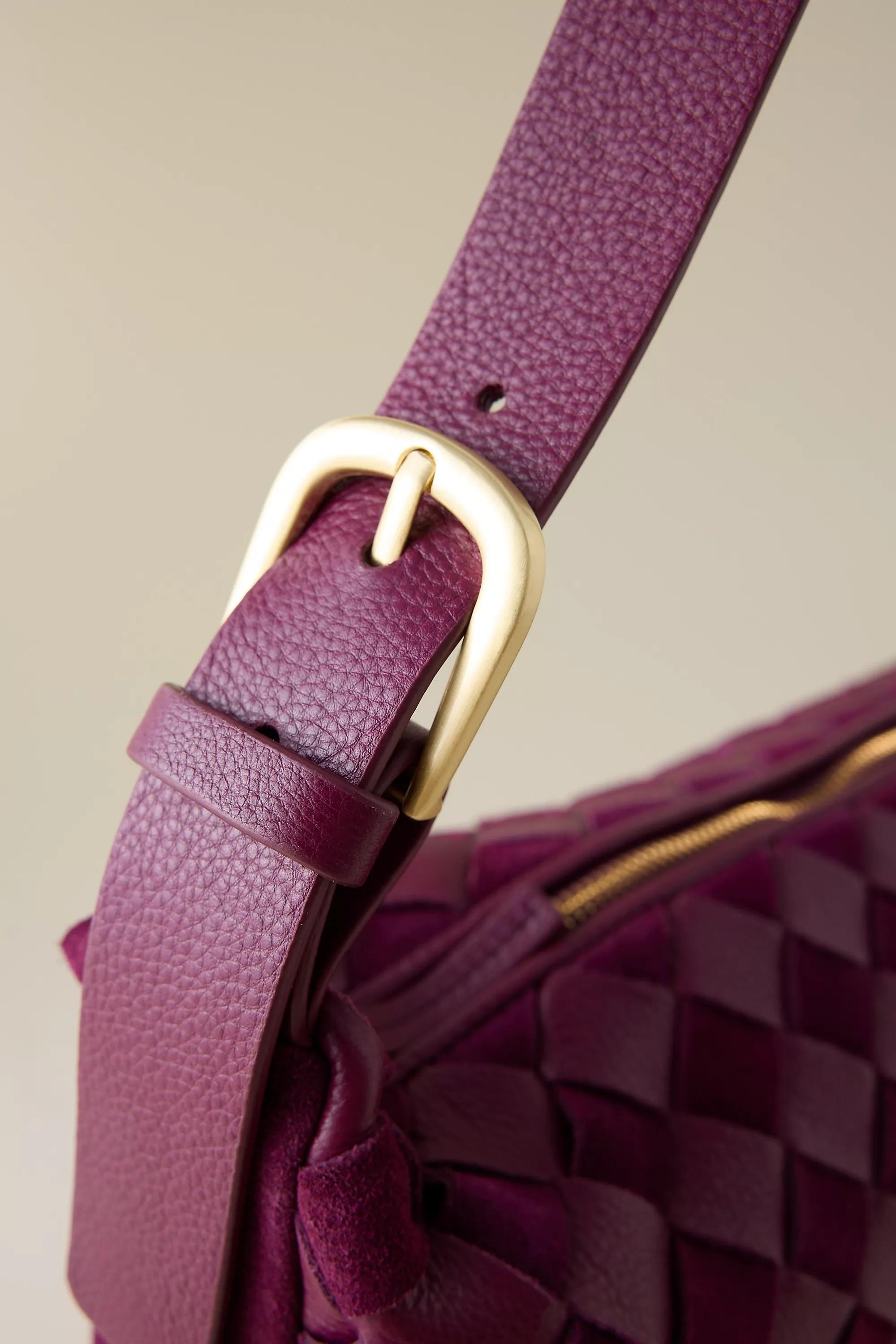 Check Leather Crossbody Bag, Purple, A501_0050, large image number 5