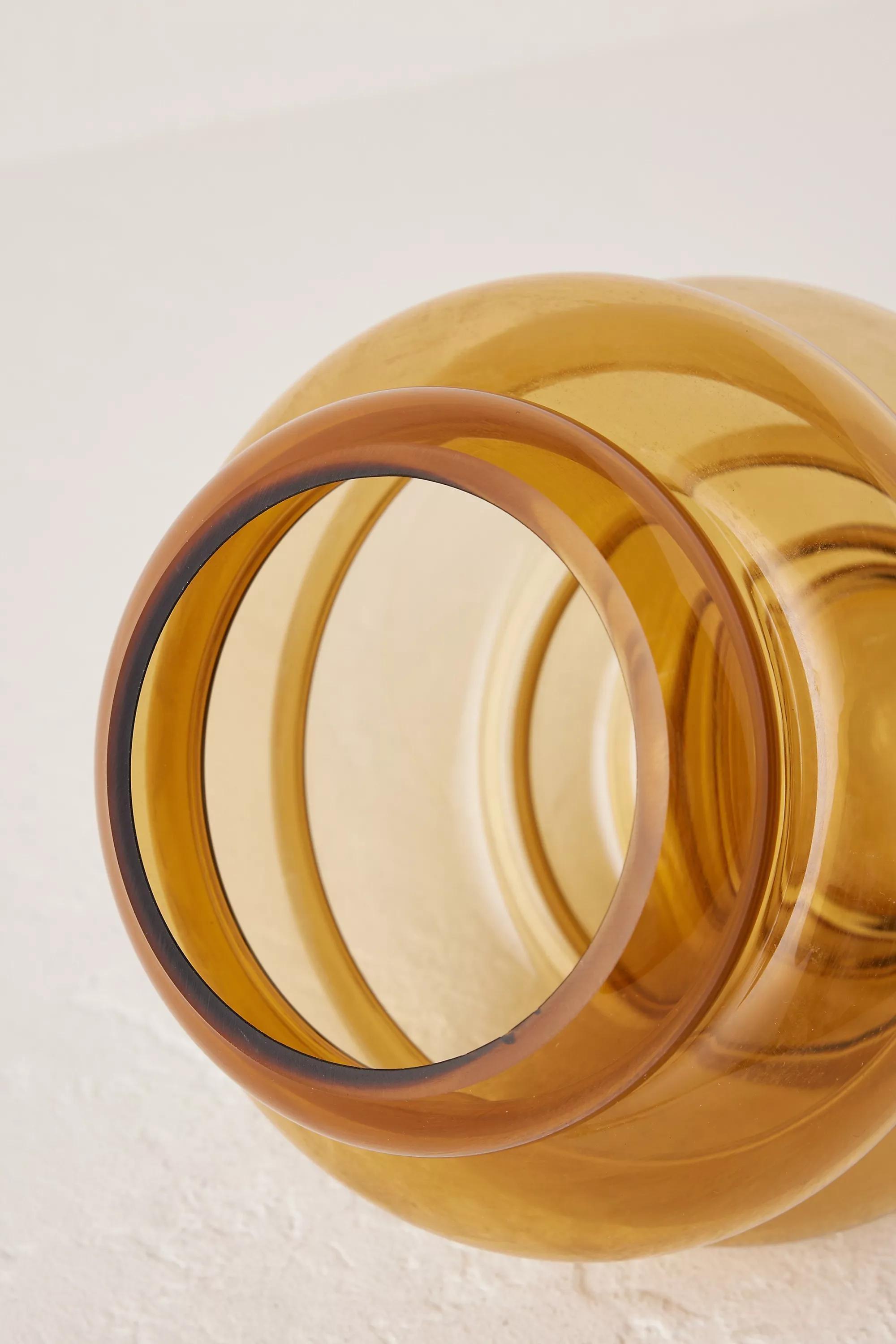 Honey *Uk B&M Circle Glass Vase, , large image number 1