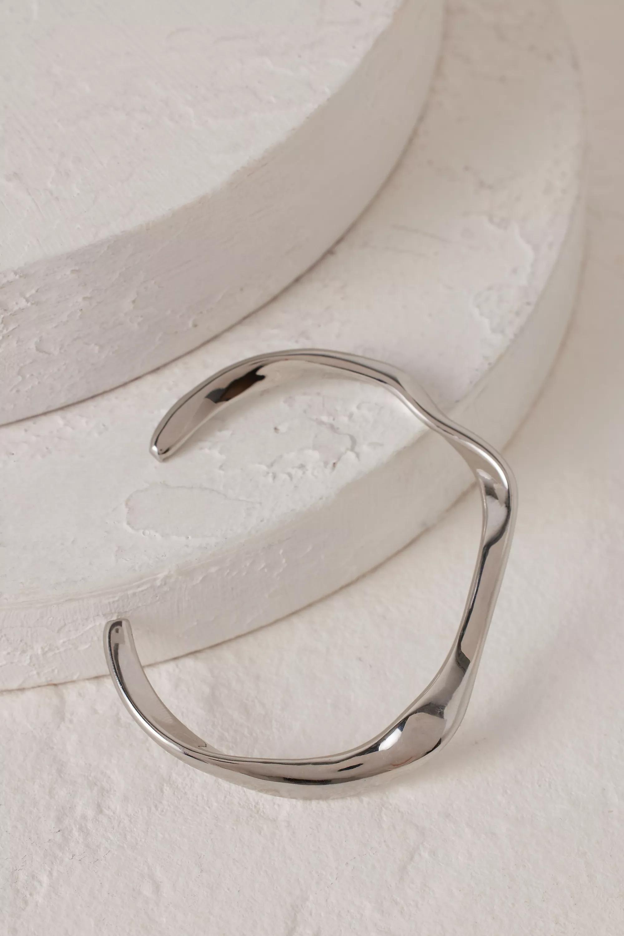 Swirl Cuff Bracelet, Silver, A501_0007, large image number 1