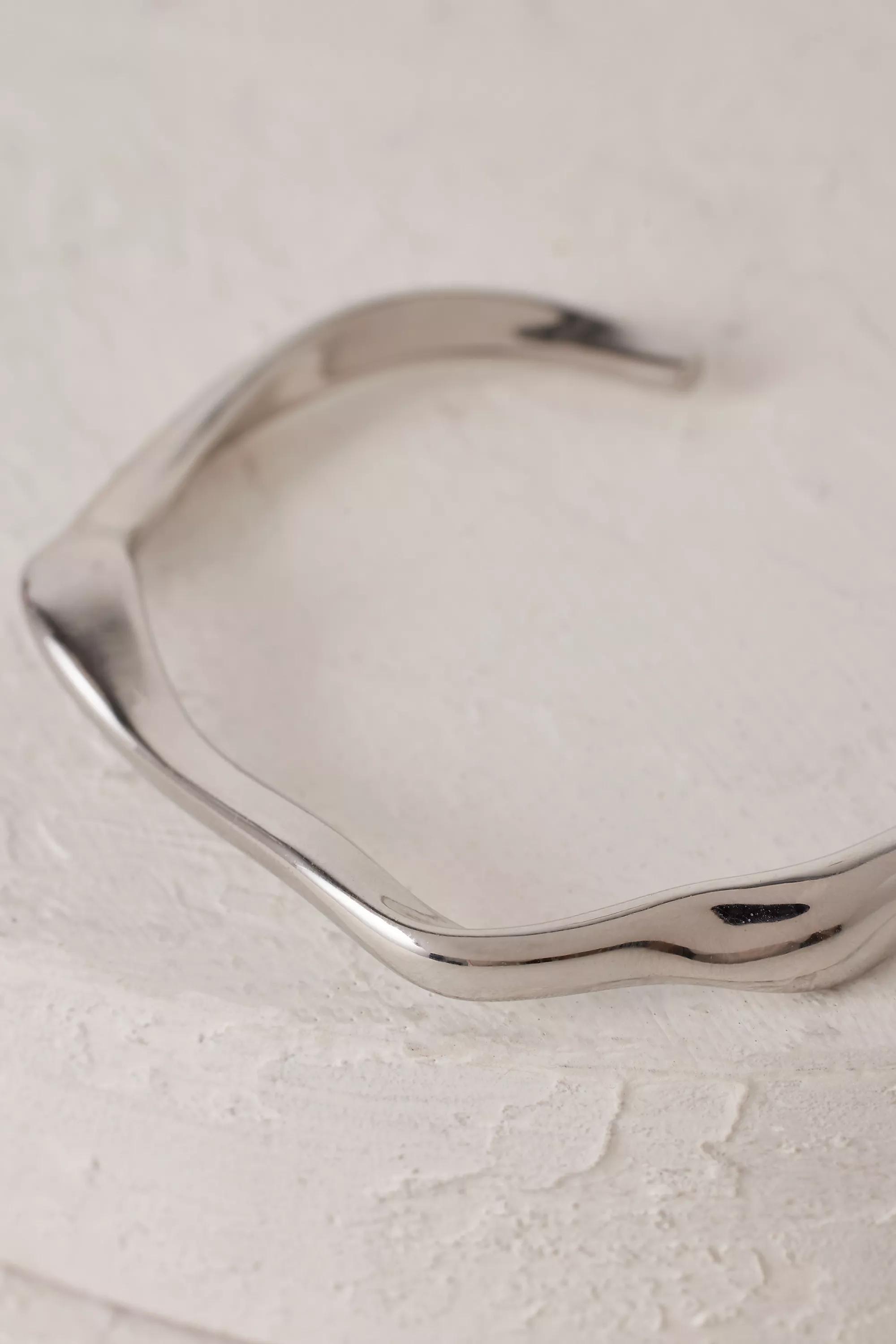 Anthropologie - Swirl Cuff Bracelet, Silver