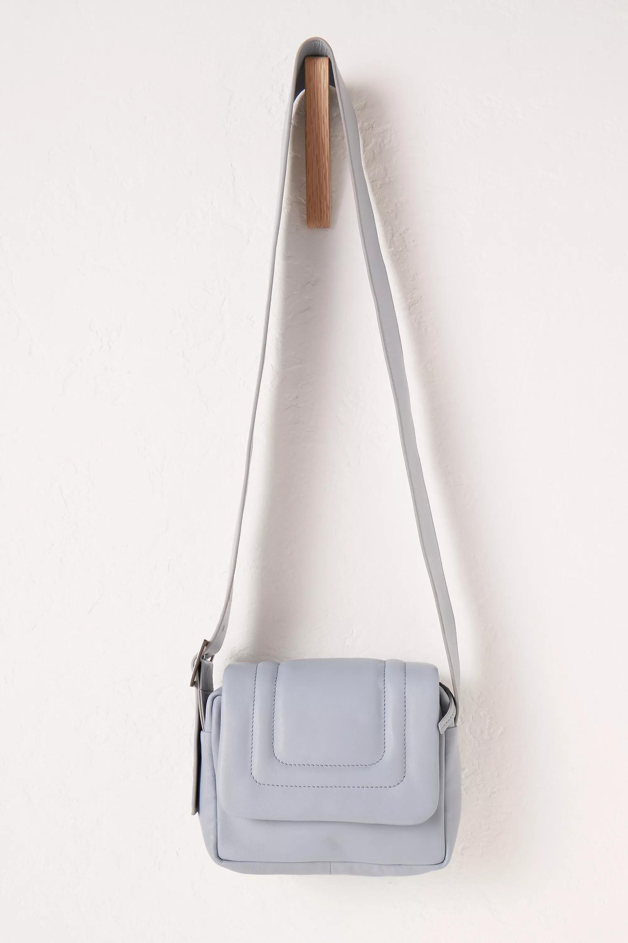 Leather Boxy Crossbody Bag, Blue, A501_0045, large image number 1