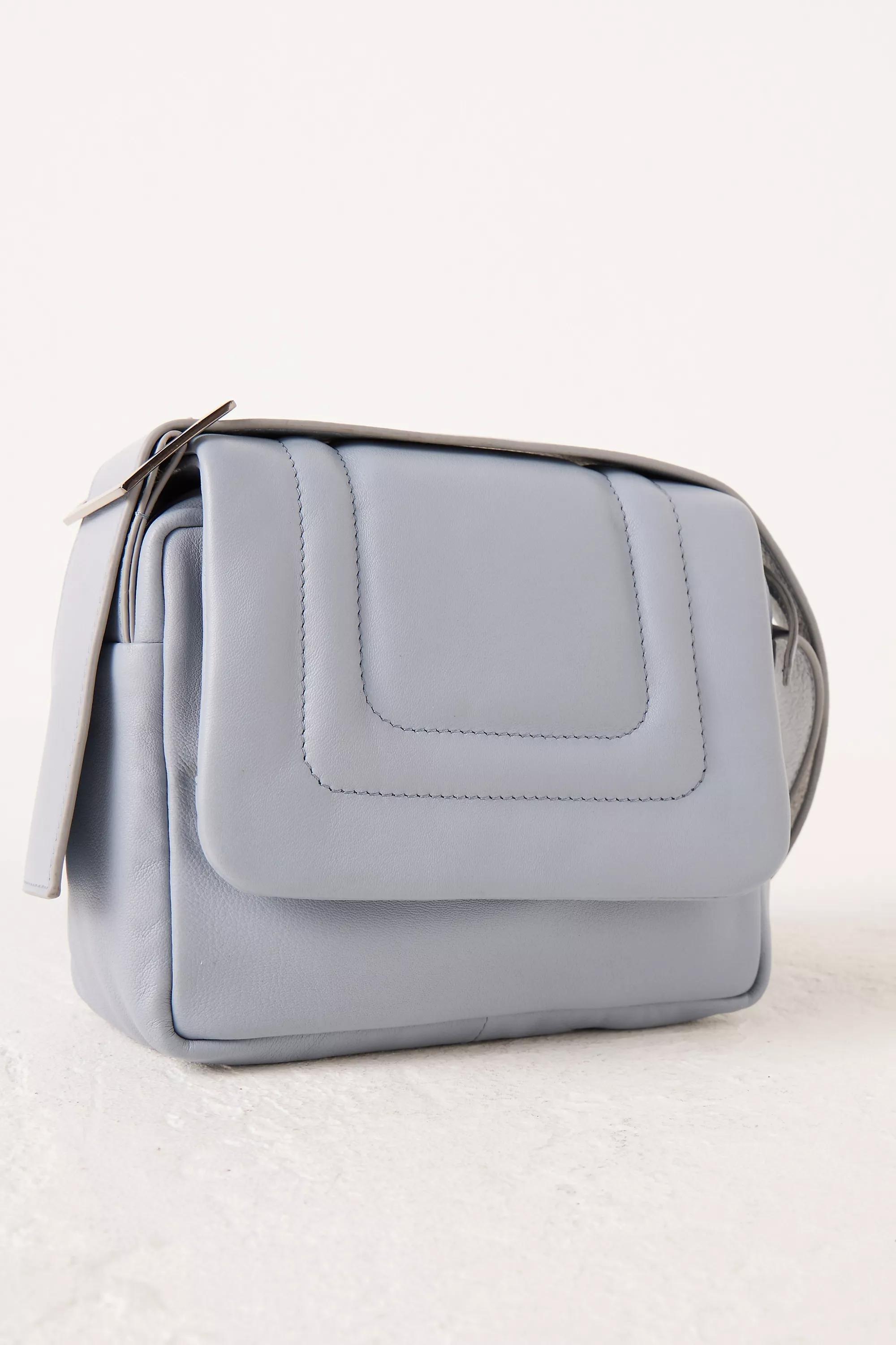 Leather Boxy Crossbody Bag, Blue, A501_0045, large image number 2