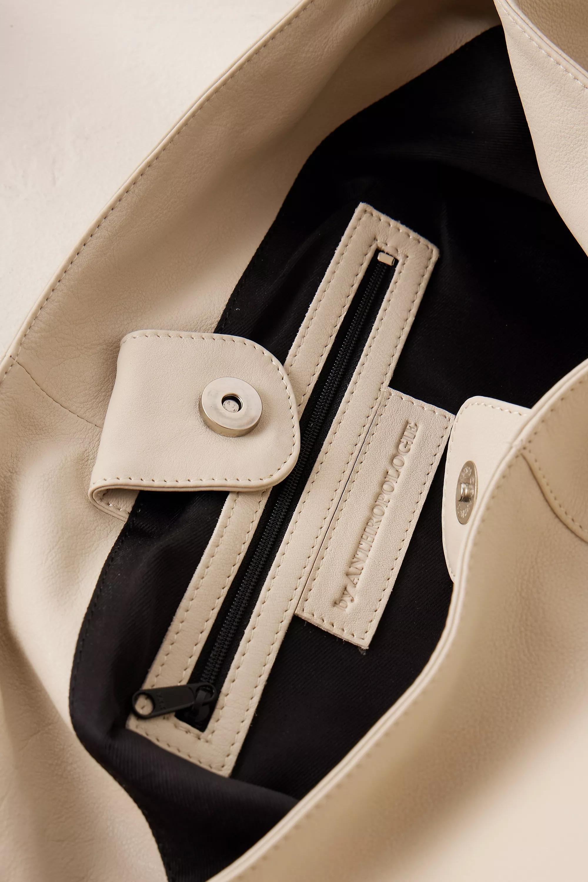 Knotted Leather Slouchy Tote Bag, BEIGE, A501_0024, large image number 3