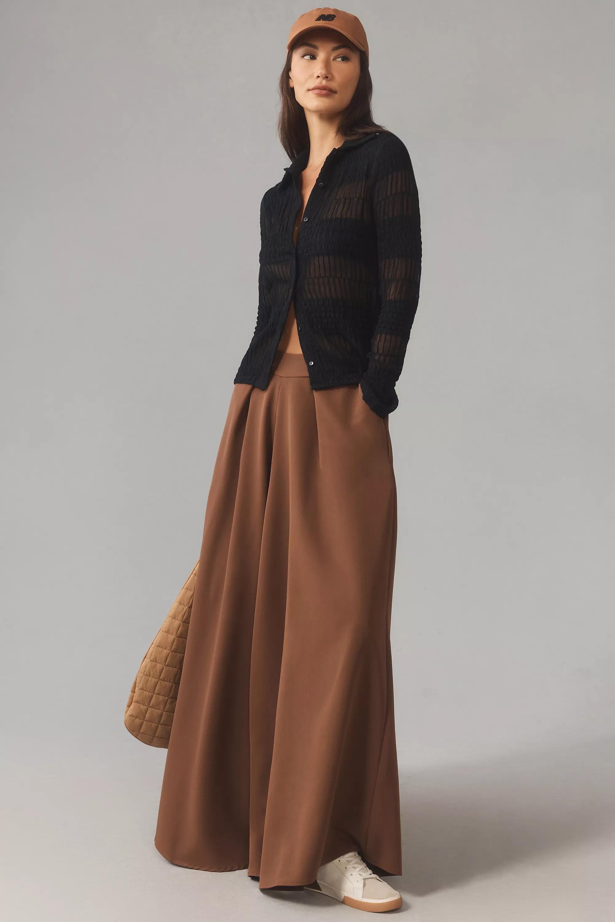 Sheer Knit Textured Shirt, Black, , large image number 1