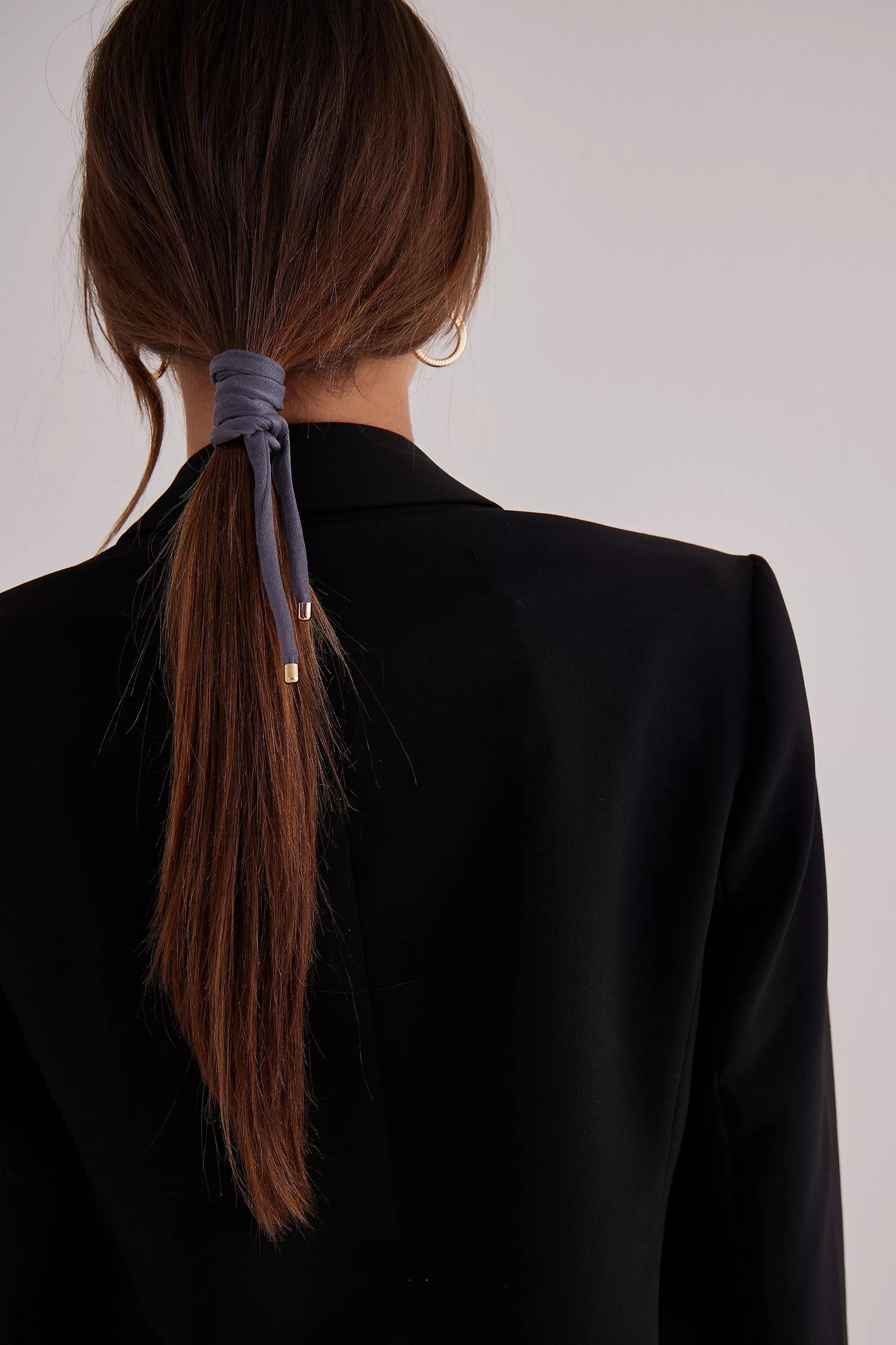 Wire Wrap Hair Tie, Grey, A501_0004, large image number 2