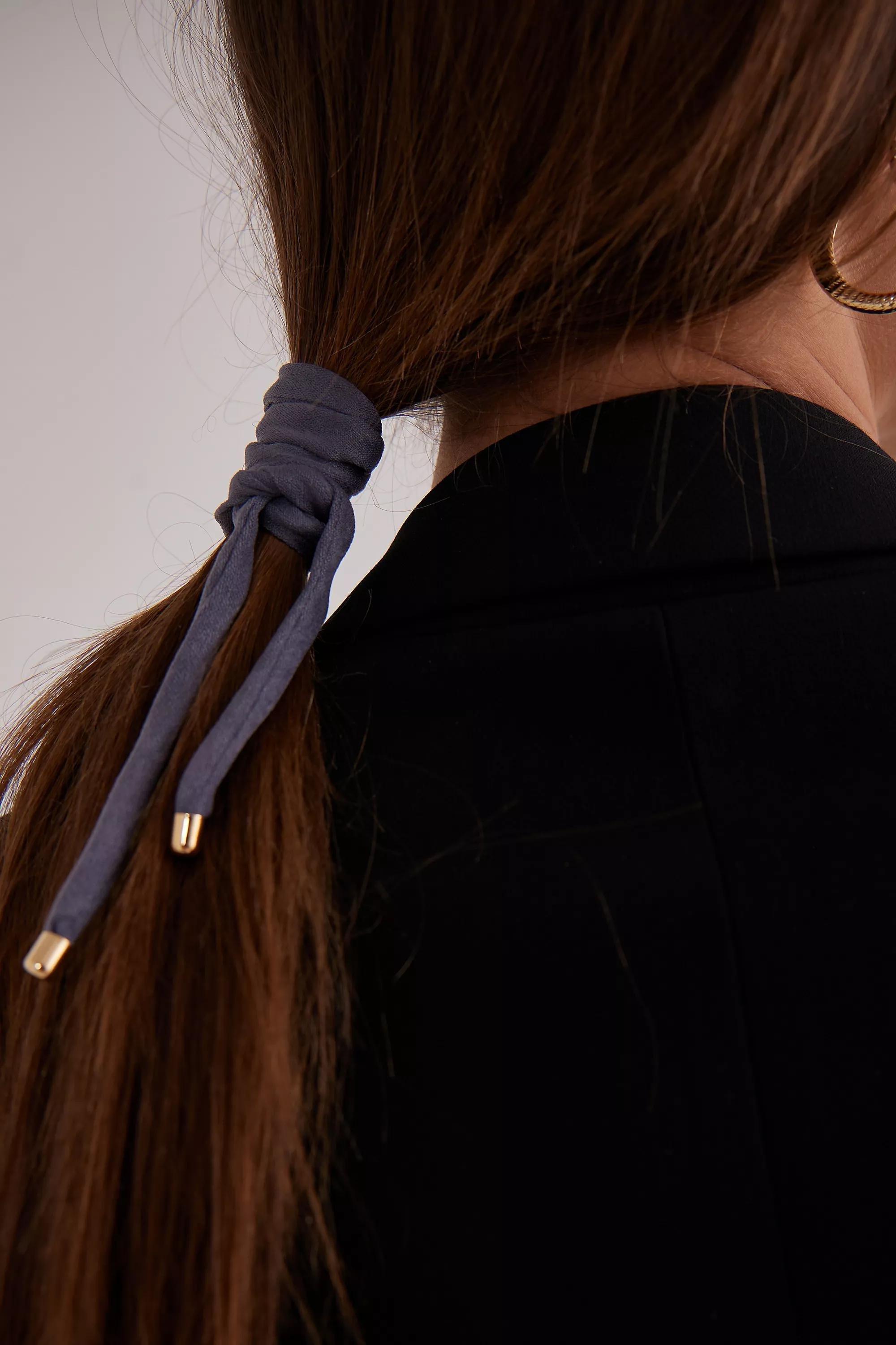 Wire Wrap Hair Tie, Grey, A501_0004, large image number 3