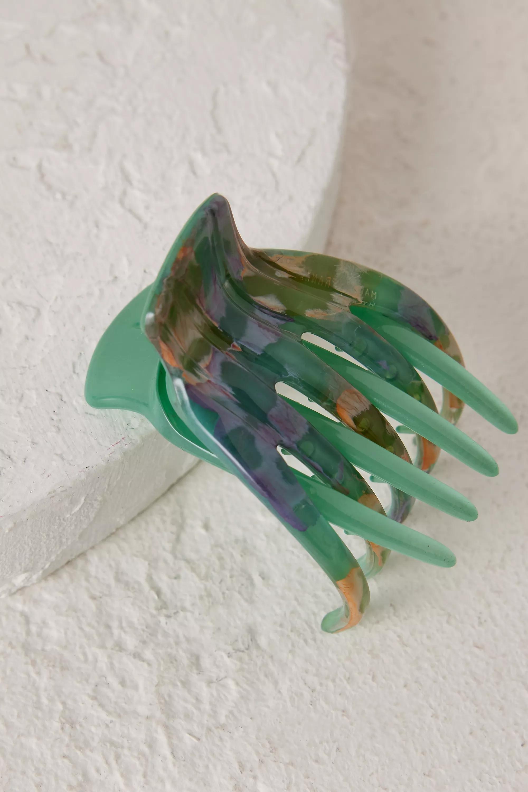 Medusa Large Hair Claw Clip, Green, A501_0030, large image number 3