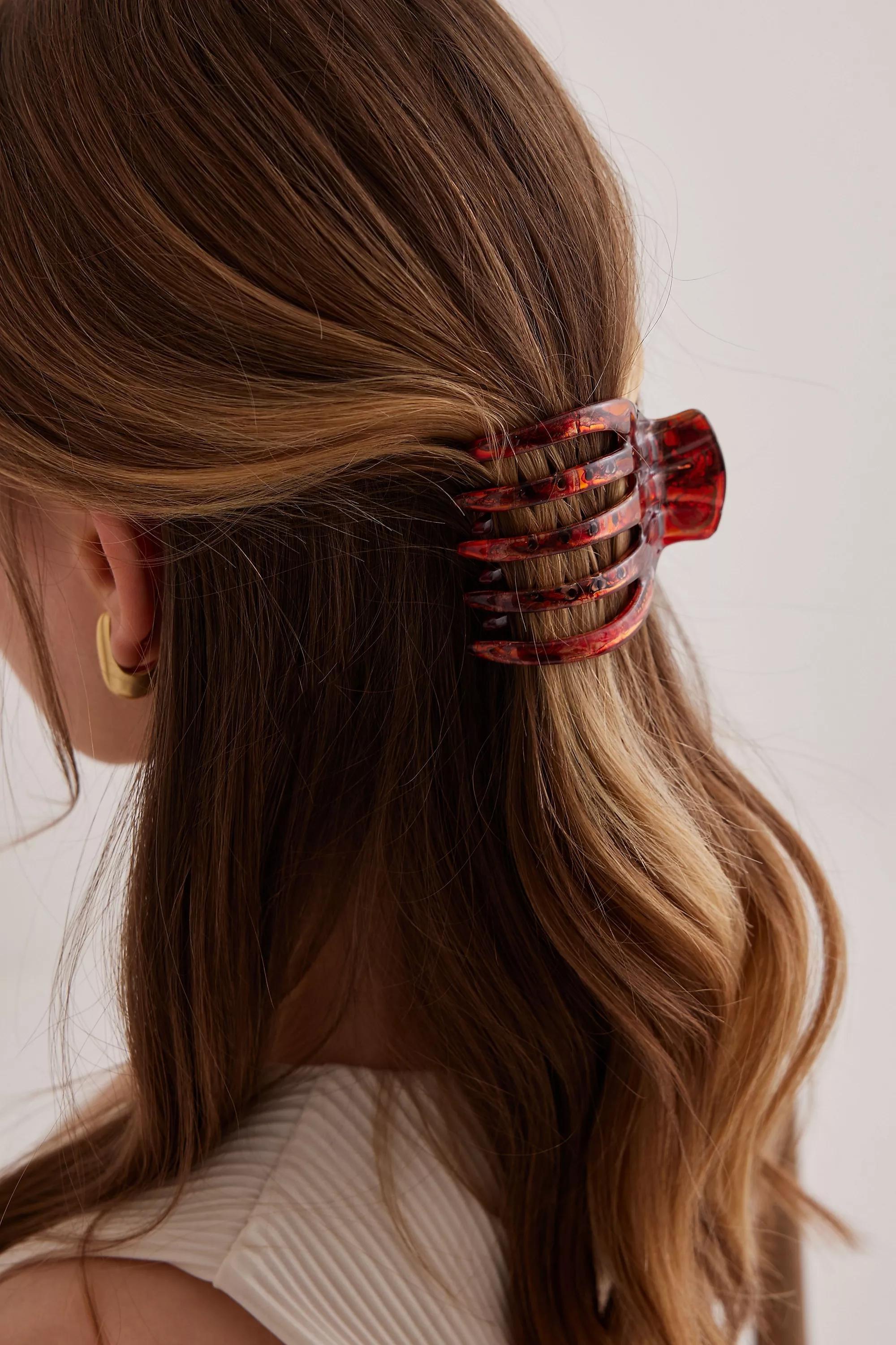 Medusa Large Hair Claw Clip, Orange, A501_0080, large image number 0