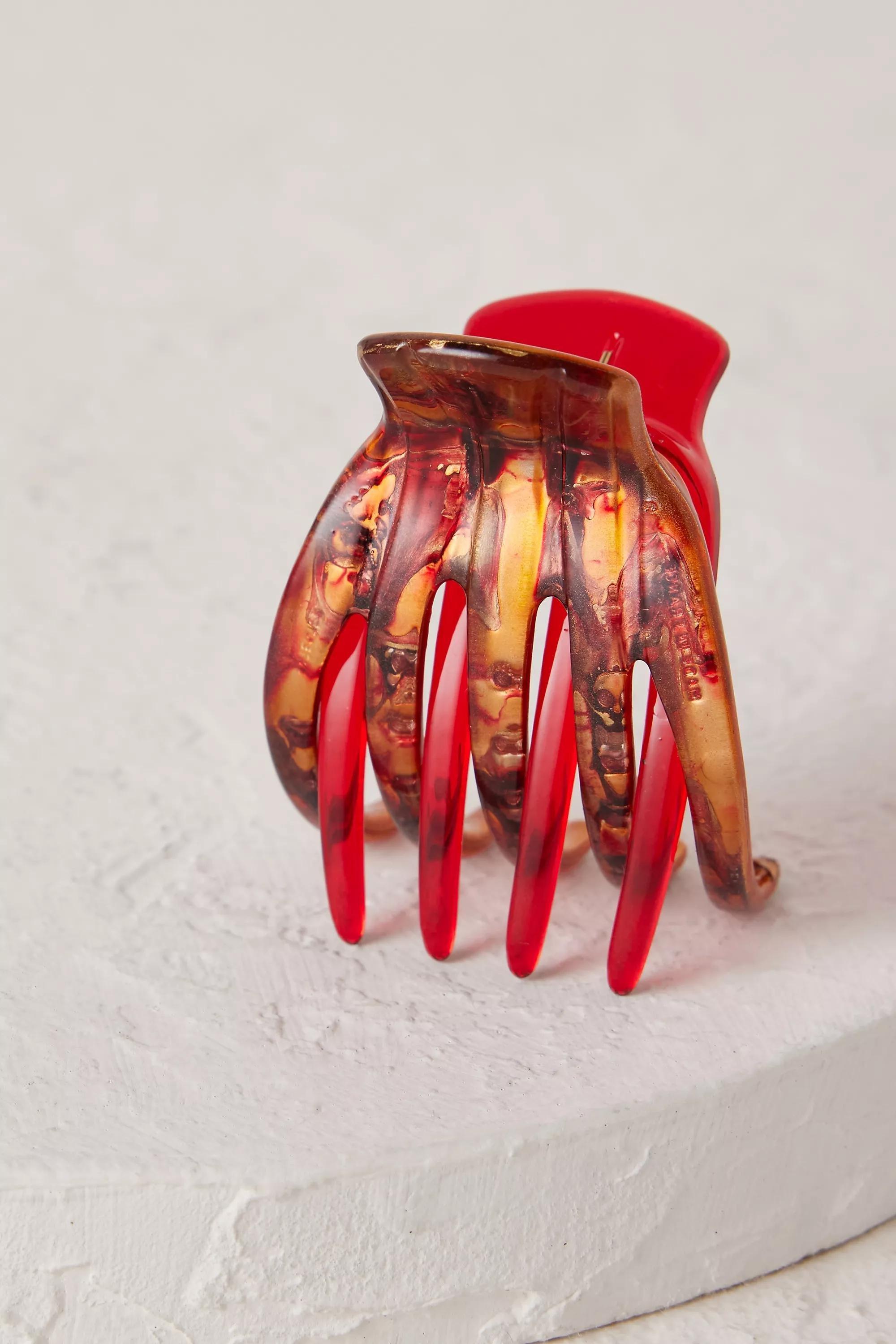 Medusa Large Hair Claw Clip, Orange, A501_0080, large image number 1
