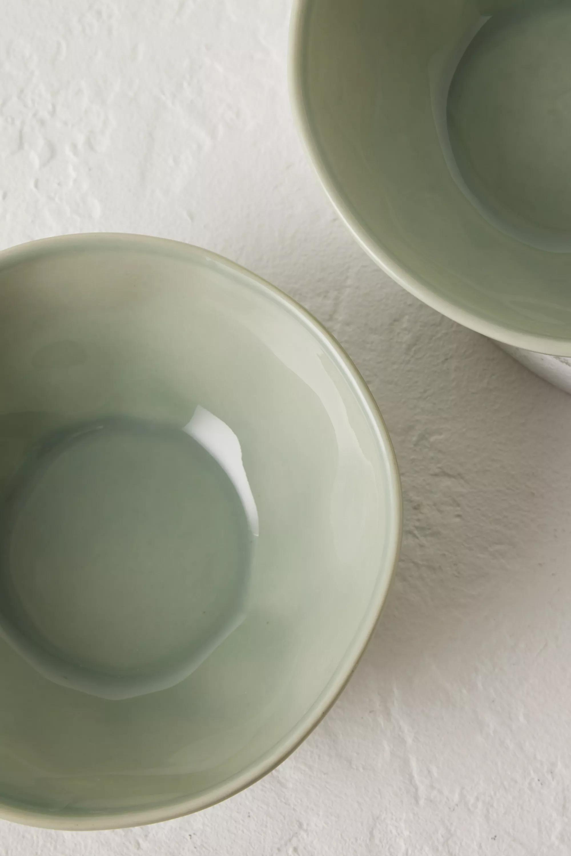 Set of 2 Barton Croft Cereal Bowls, Green, A501_0102, large image number 1