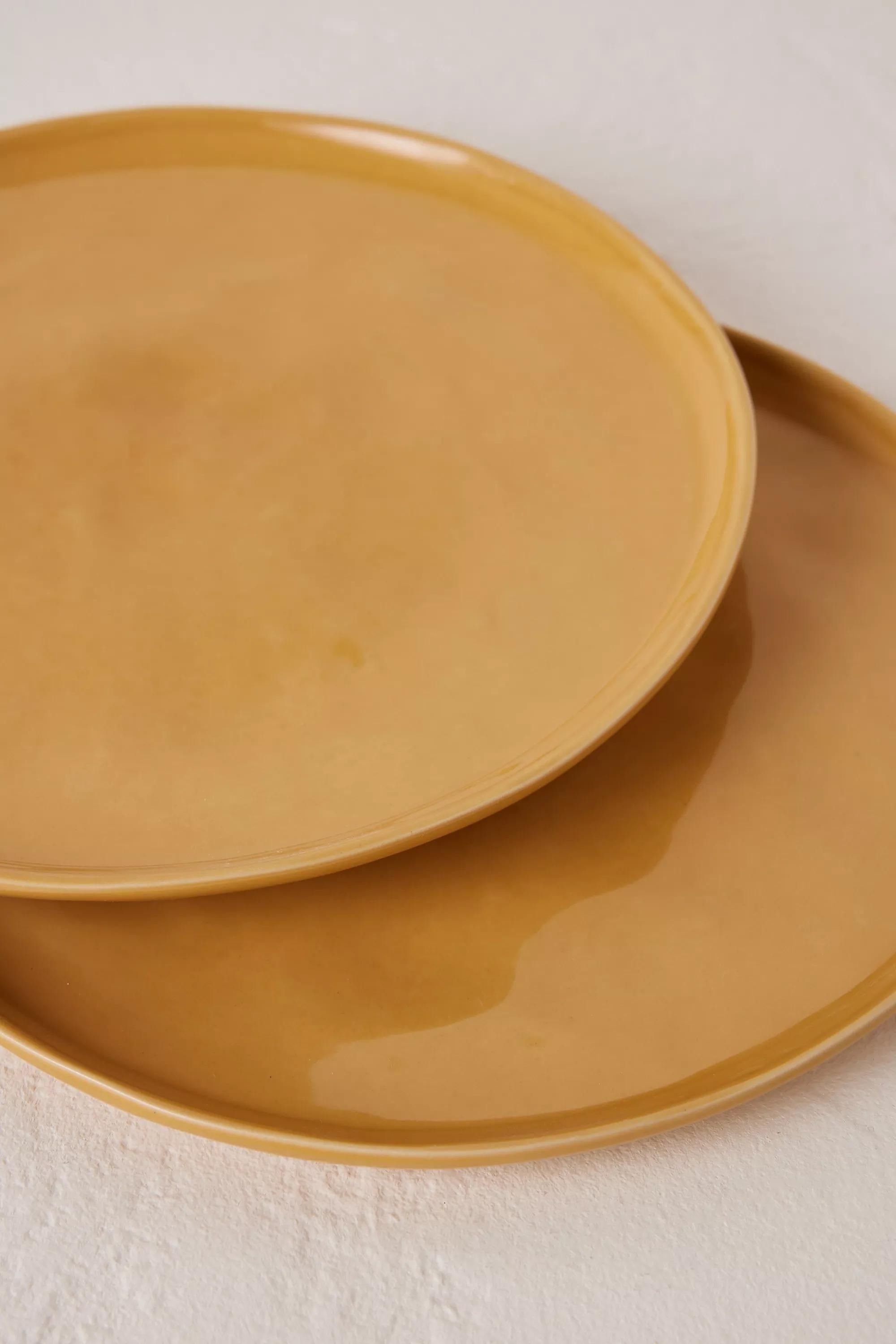 Set Of 2 Barton Croft Dinner Plates, Brown, A501_0073, large image number 1