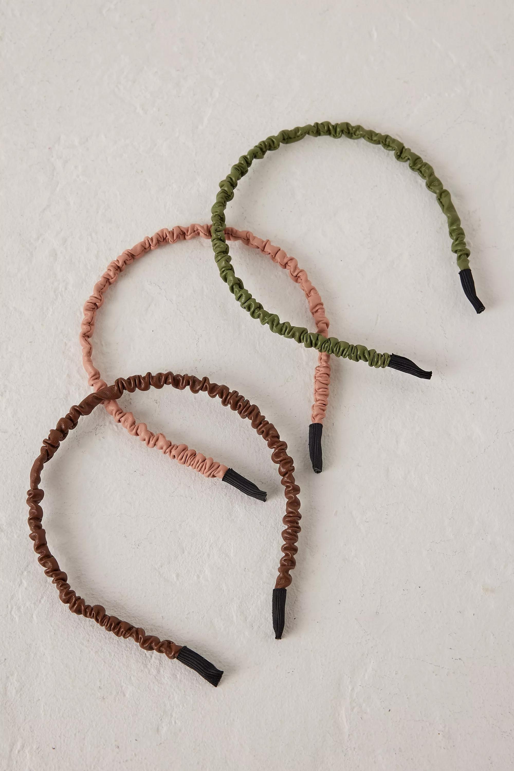 Faux Leather Headband, Set Of 3, Multicolour, A501_0000, large image number 1