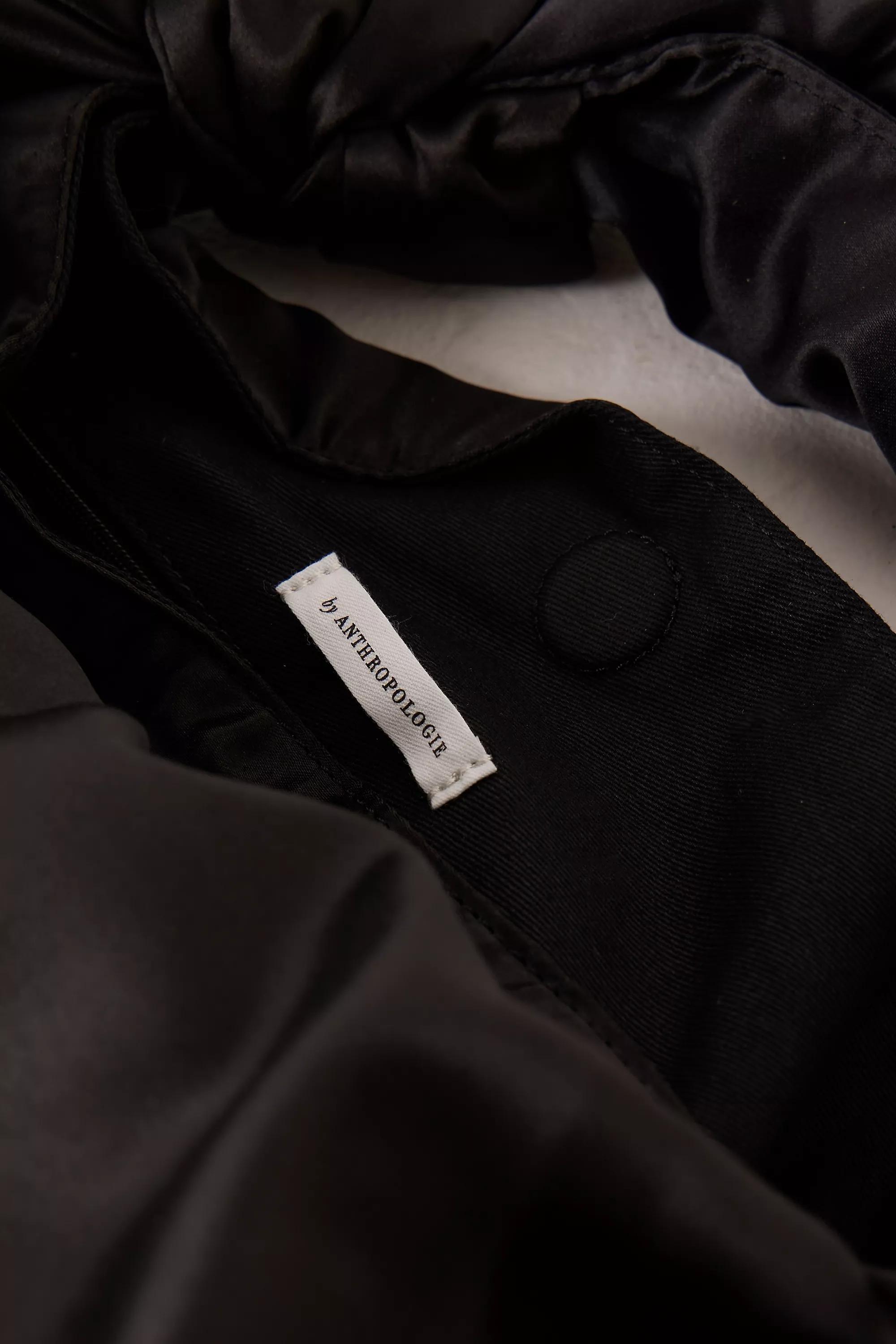 Mini Satin Knot Handle Slouch Bag, Black, A501_0001, large image number 2