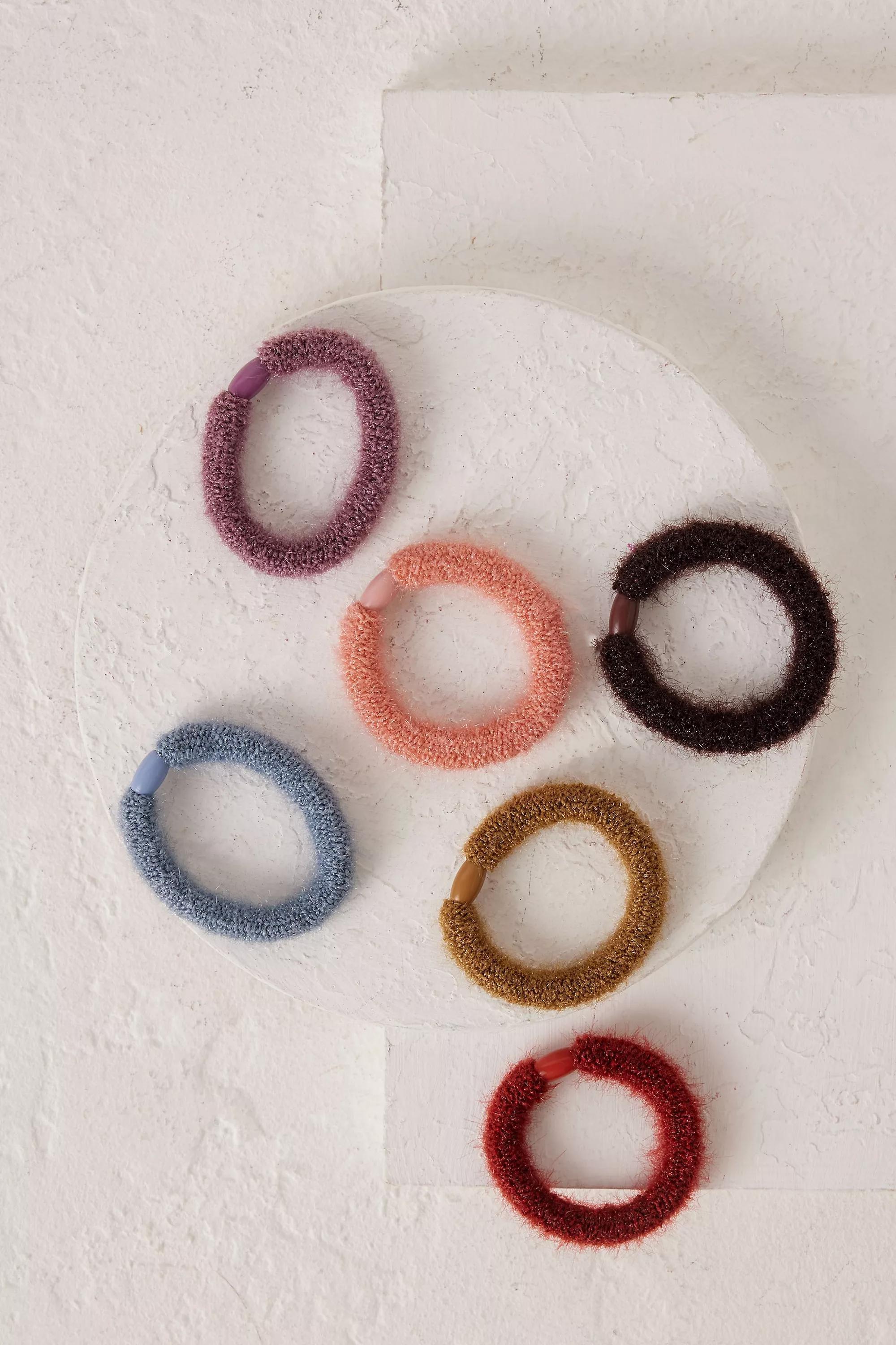 Fuzzy Hair Bobbles, Set Of 6, Multicolour, A501_0000, large image number 1