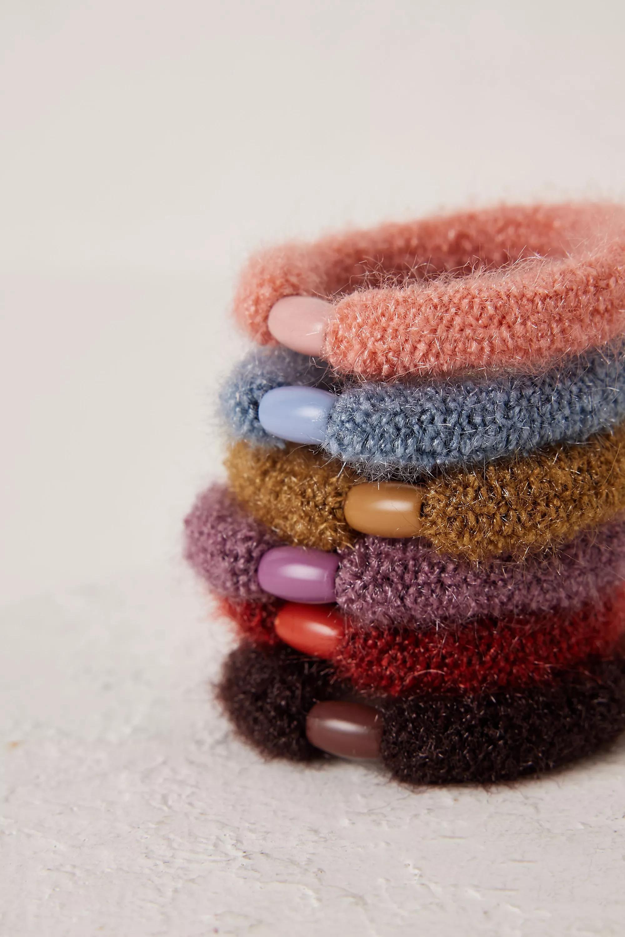 Fuzzy Hair Bobbles, Set Of 6, Multicolour, A501_0000, large image number 2