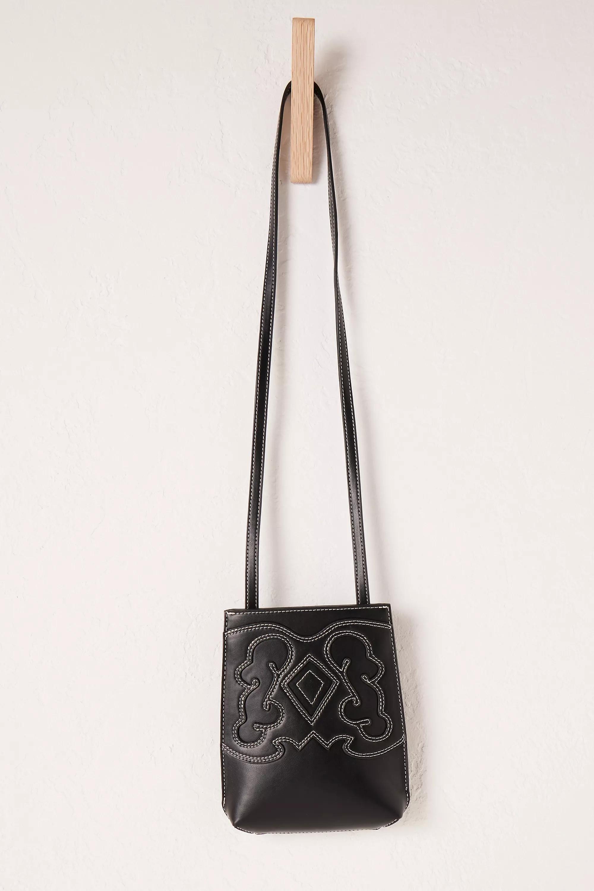Mini Western Faux-Leather Pouch Crossbody Bag, Black, A501_0001, large image number 0