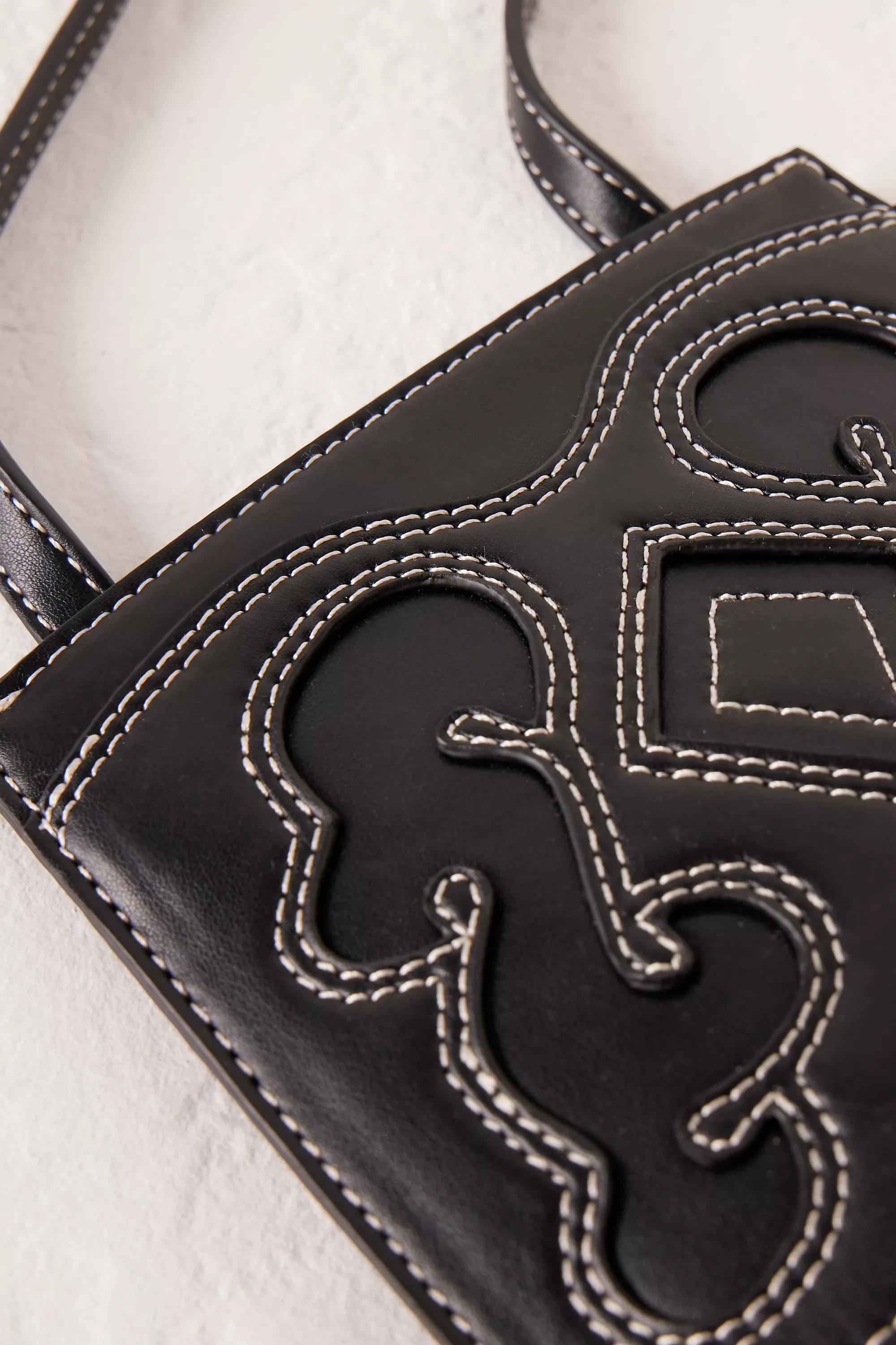 Mini Western Faux-Leather Pouch Crossbody Bag, Black, A501_0001, large image number 4