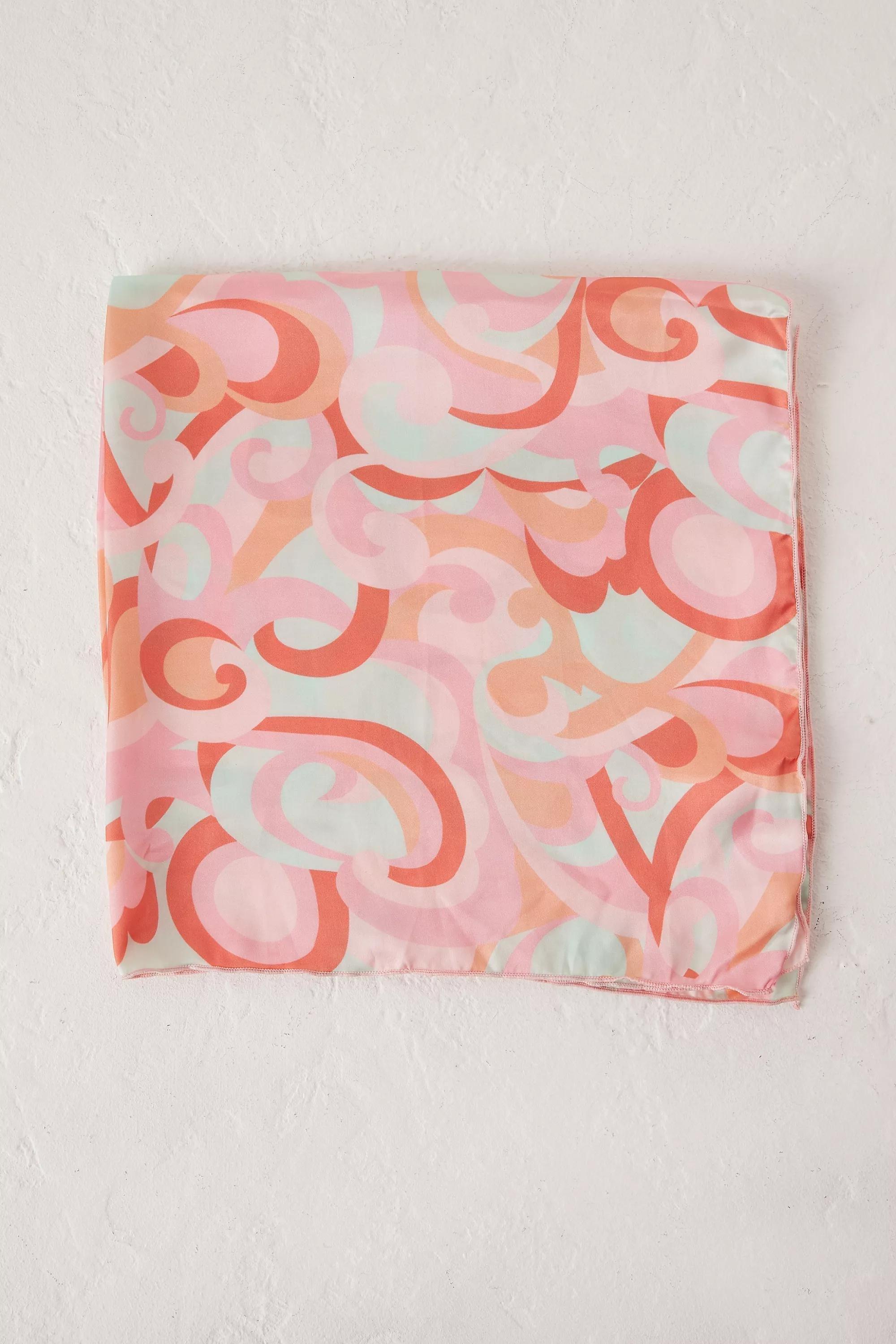 Abstract Swirl Head Scarf, Pink, A501_0066, large image number 1
